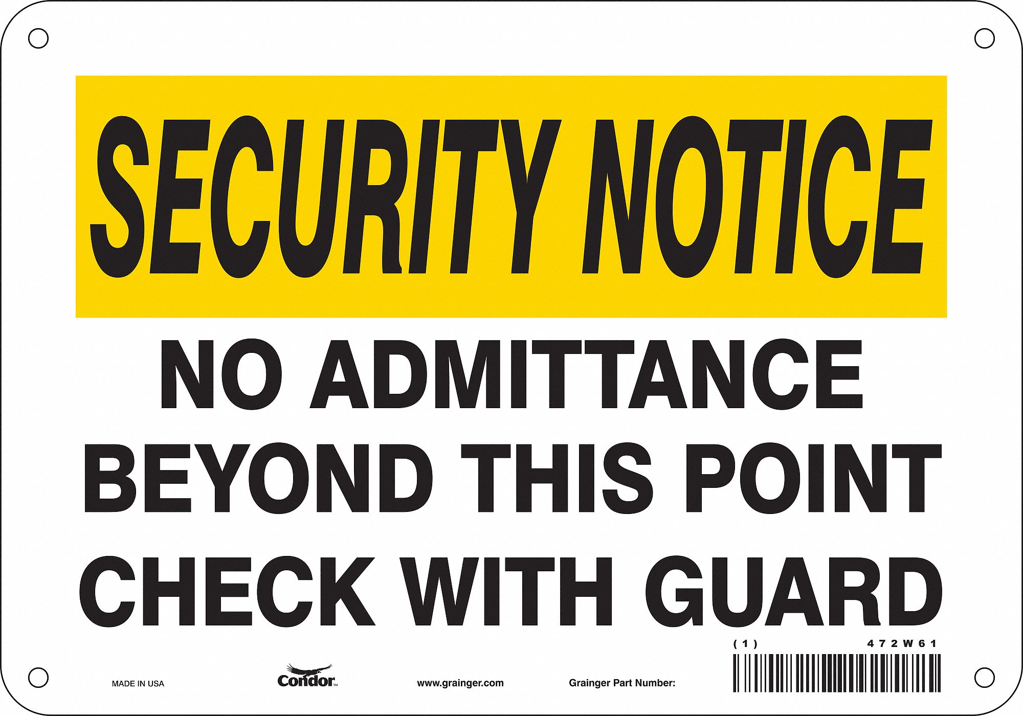 Safety Sign, 7 in x 10 in, Aluminum