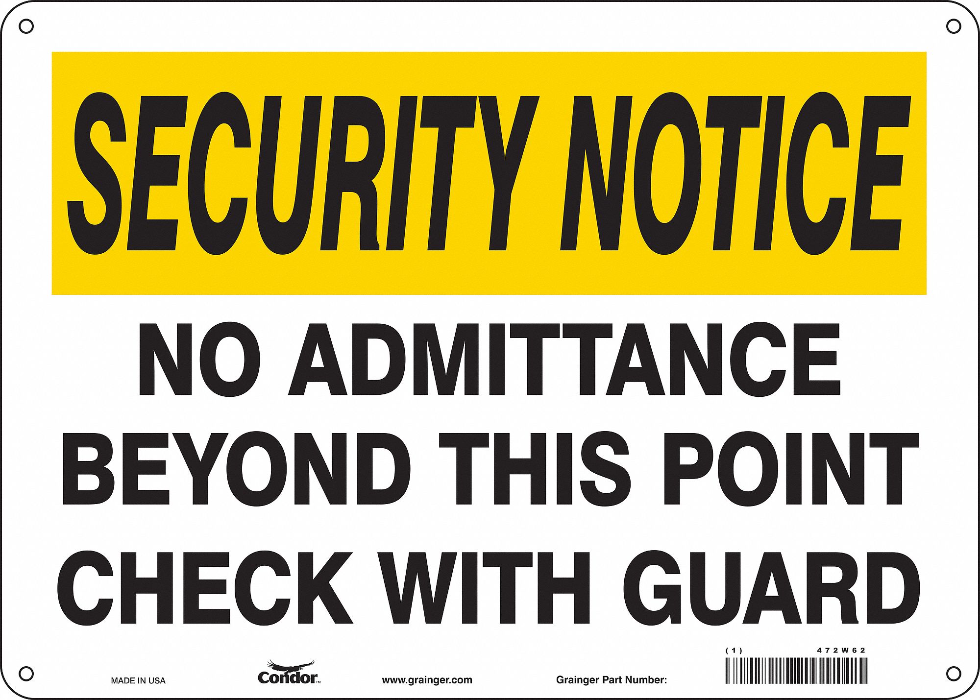 Safety Sign, 10 in x 14 in, Aluminum