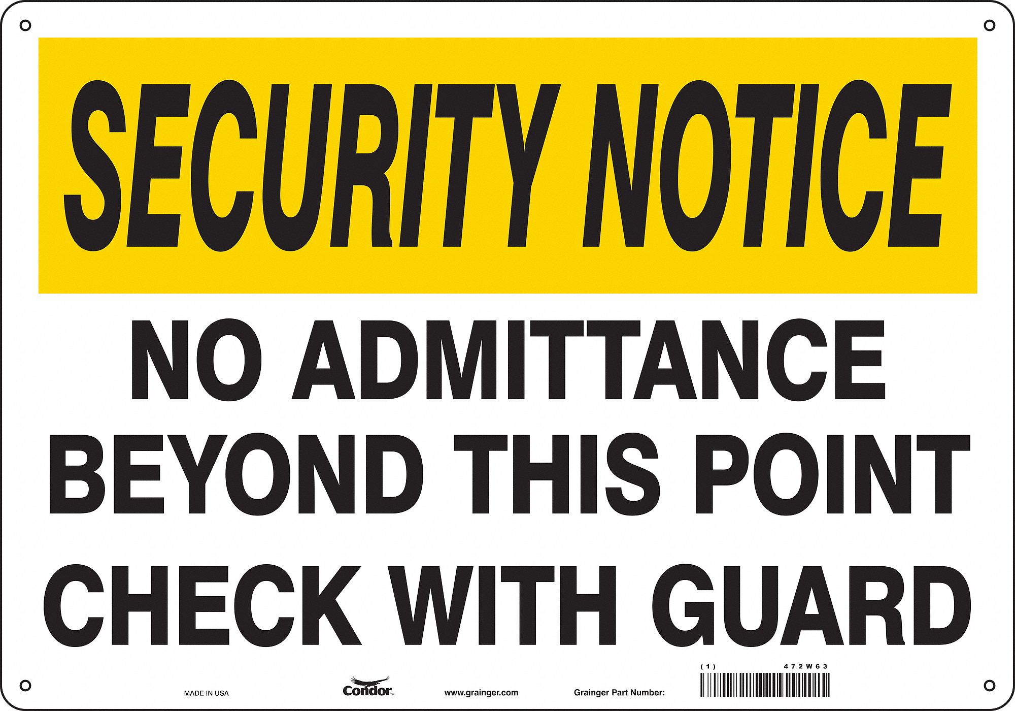 Safety Sign, 14 in x 20 in, Aluminum