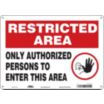 Restricted Area: Only Authorized Persons To Enter This Area Signs