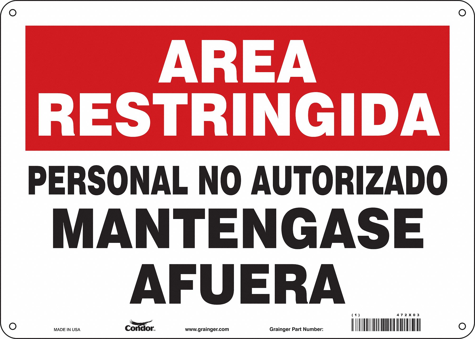 Safety Sign, 10 in x 14 in, Aluminum