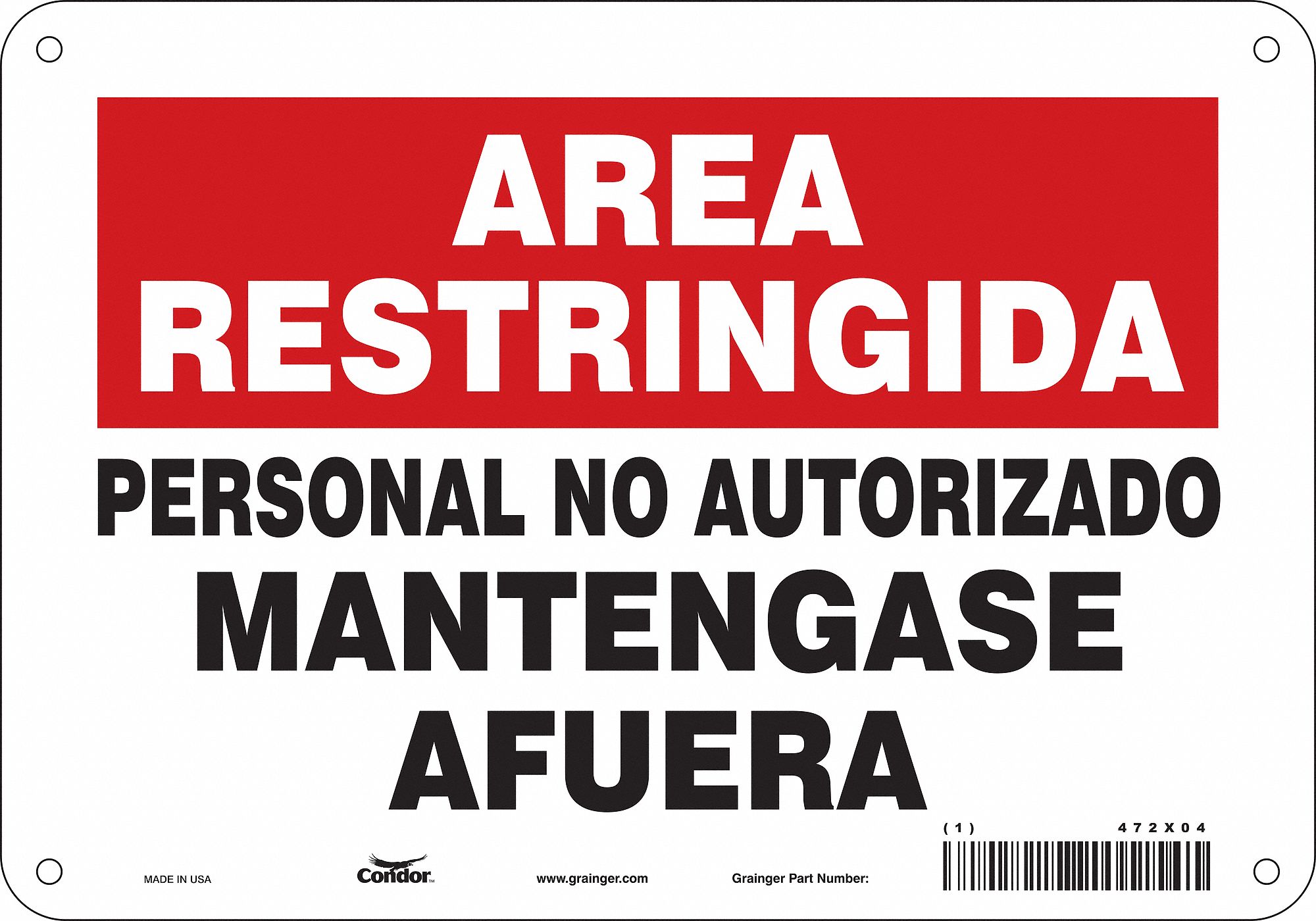 Safety Sign, 7 in x 10 in, Polyethylene