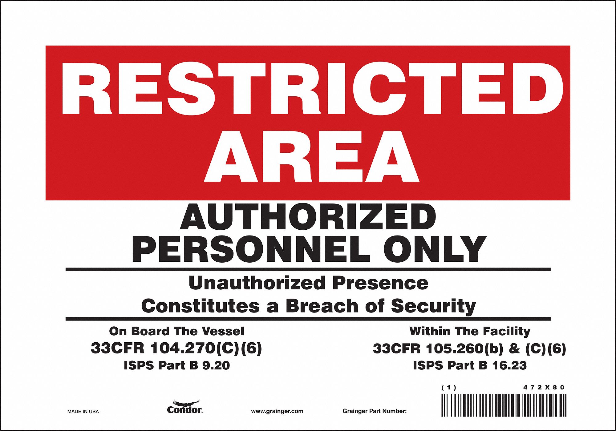 Safety Sign: Vinyl, Adhesive Sign Mounting, 7 in x 10 in Nominal Sign Size, Not Retroreflective