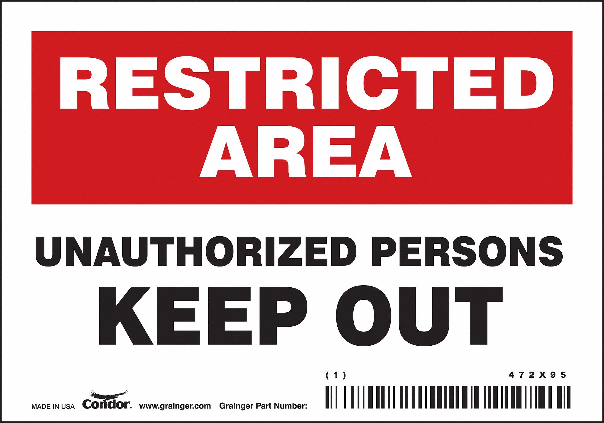 Safety Sign: Vinyl, Adhesive Sign Mounting, 3 1/2 in x 5 in Nominal Sign Size, Not Retroreflective