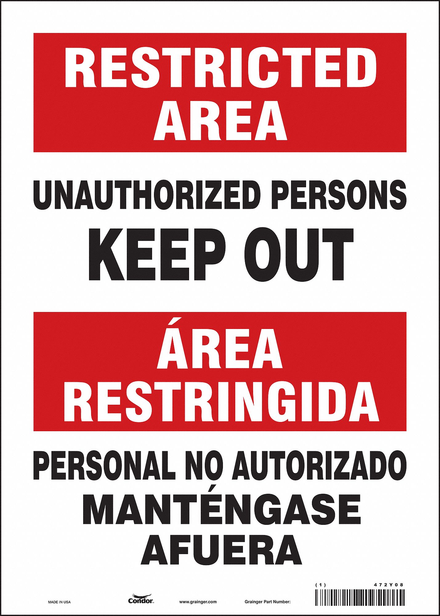 Safety Sign: Vinyl, Adhesive Sign Mounting, 14 in x 10 in Nominal Sign Size, Not Retroreflective