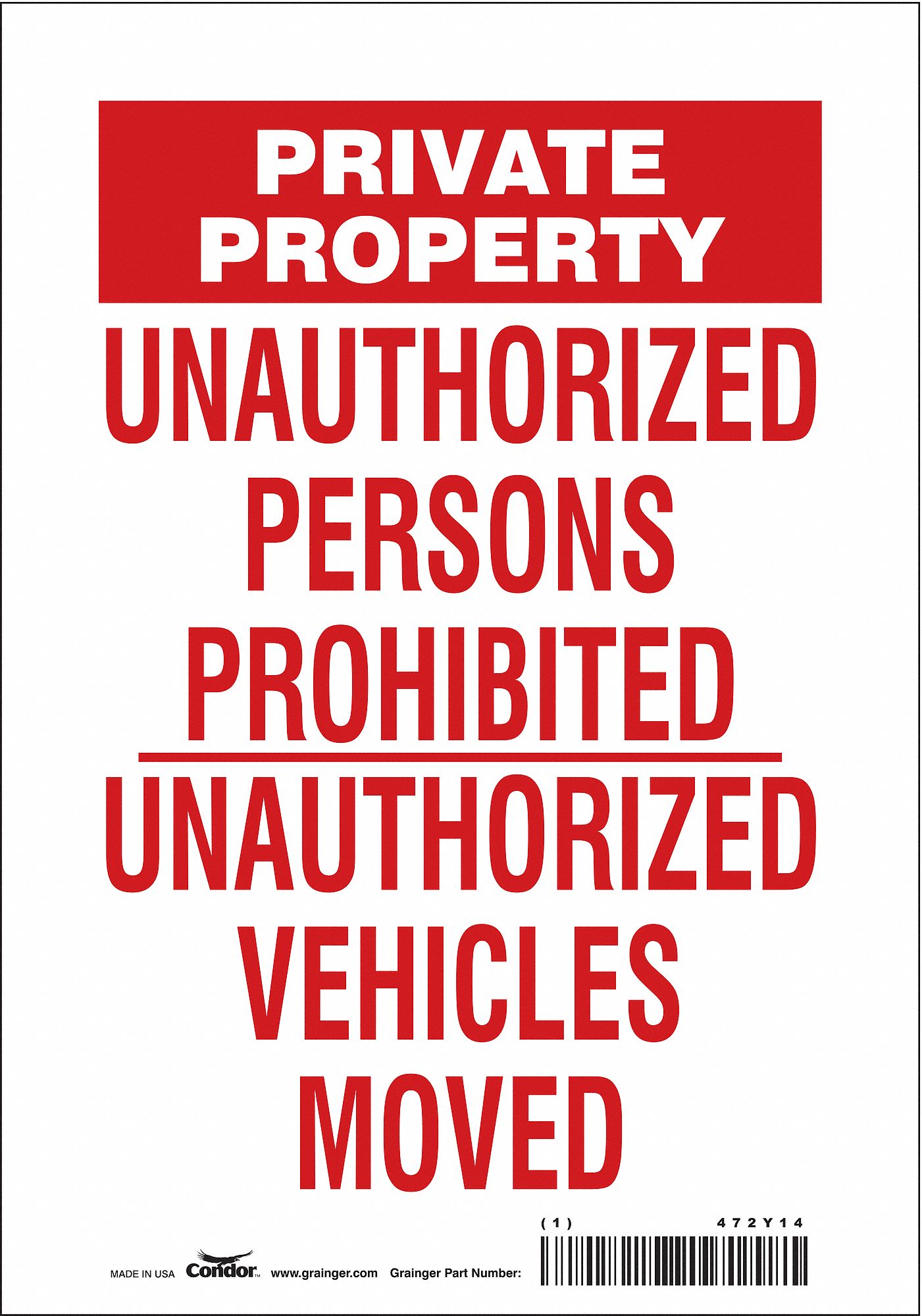 Safety Sign: Vinyl, Adhesive Sign Mounting, 10 in x 7 in Nominal Sign Size, Not Retroreflective