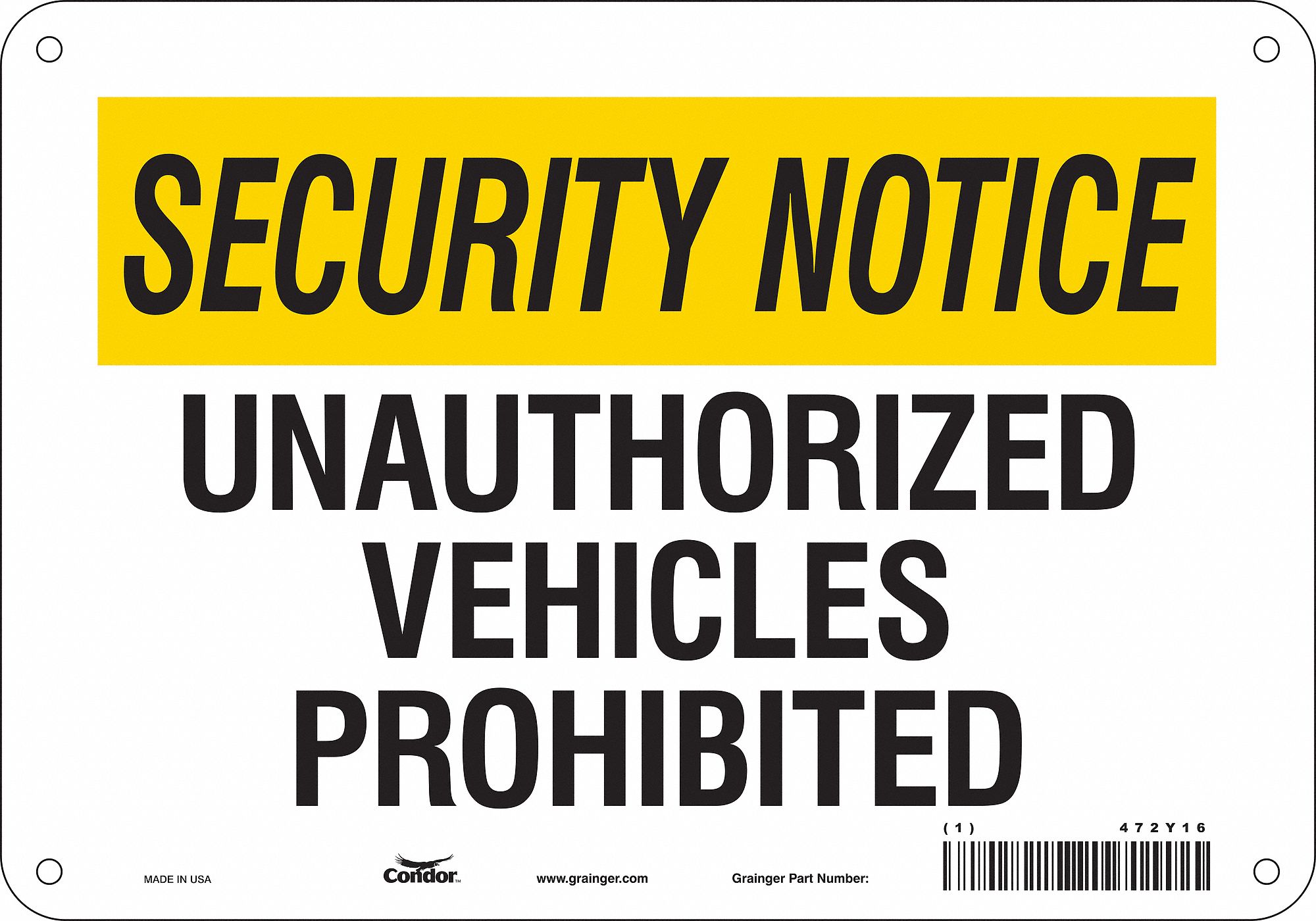 Safety Sign, 7 in x 10 in, Aluminum