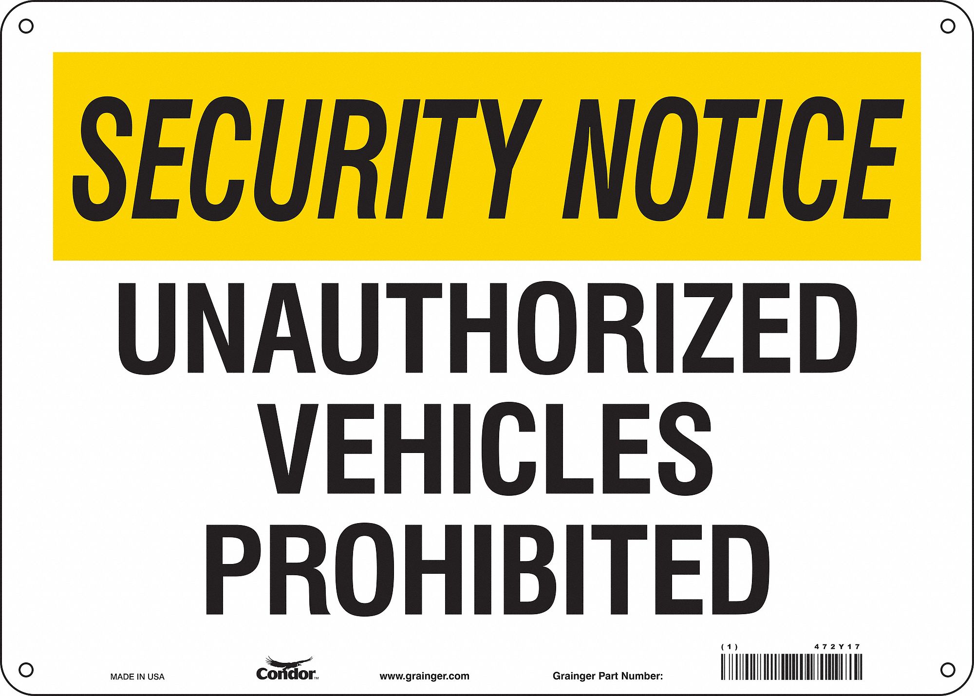 Safety Sign, 10 in x 14 in, Aluminum