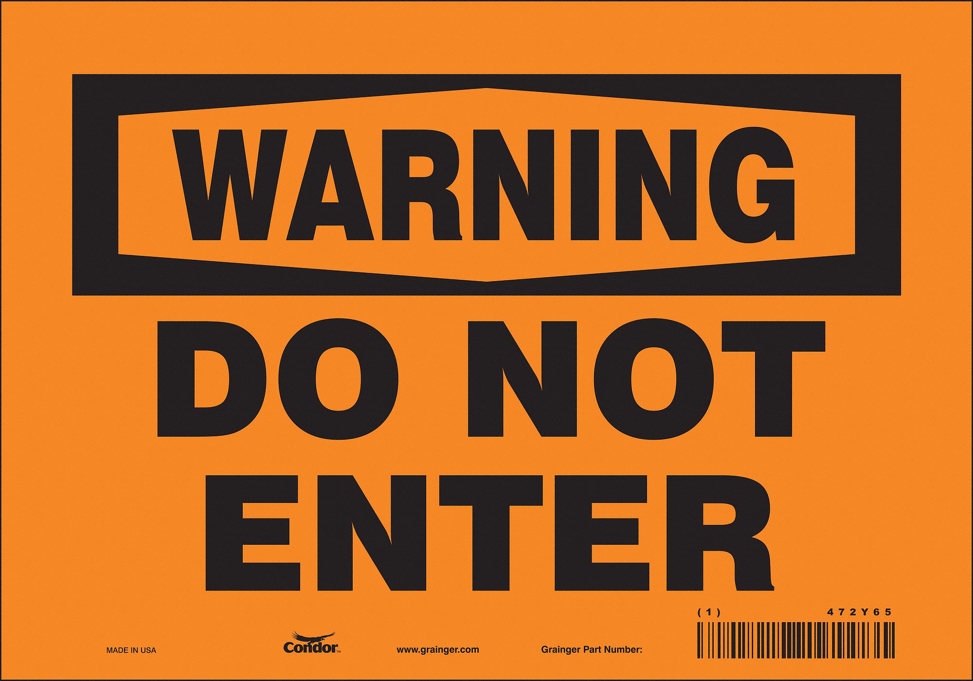 Safety Sign: Vinyl, Adhesive Sign Mounting, 7 in x 10 in Nominal Sign Size, Not Retroreflective