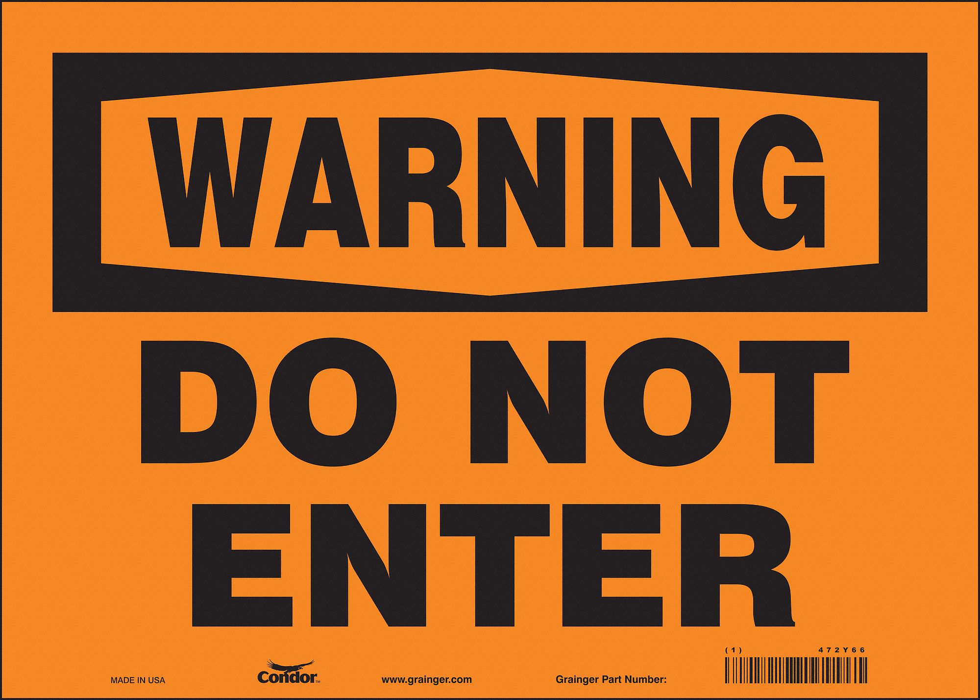 Safety Sign: Vinyl, Adhesive Sign Mounting, 10 in x 14 in Nominal Sign Size, Not Retroreflective