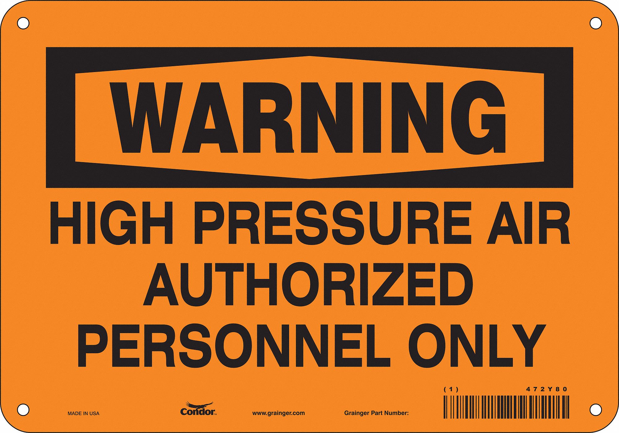 Safety Sign, 7 in x 10 in, Aluminum