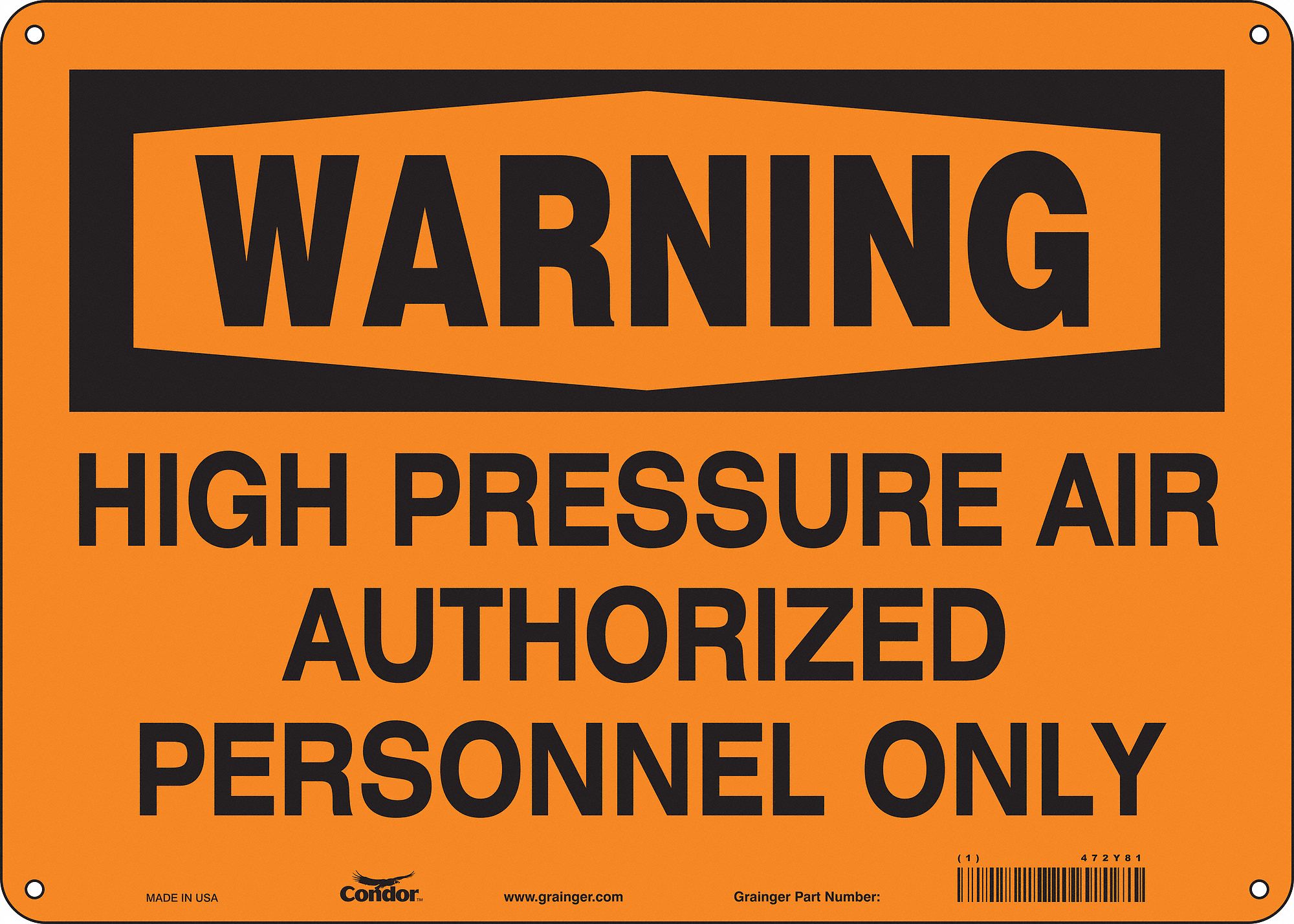 Safety Sign, 10 in x 14 in, Aluminum