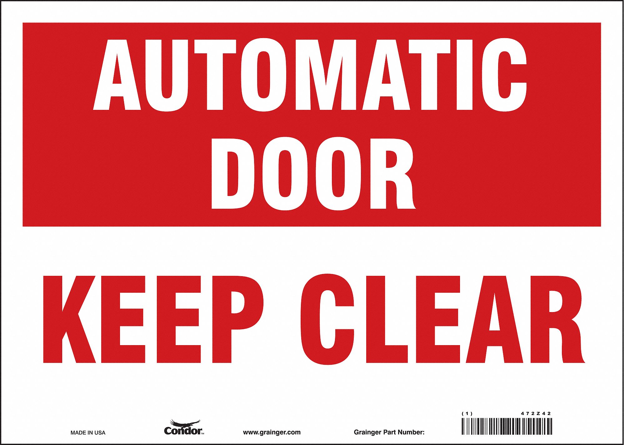 Safety Sign: Vinyl, Adhesive Sign Mounting, 10 in x 14 in Nominal Sign Size, Not Retroreflective