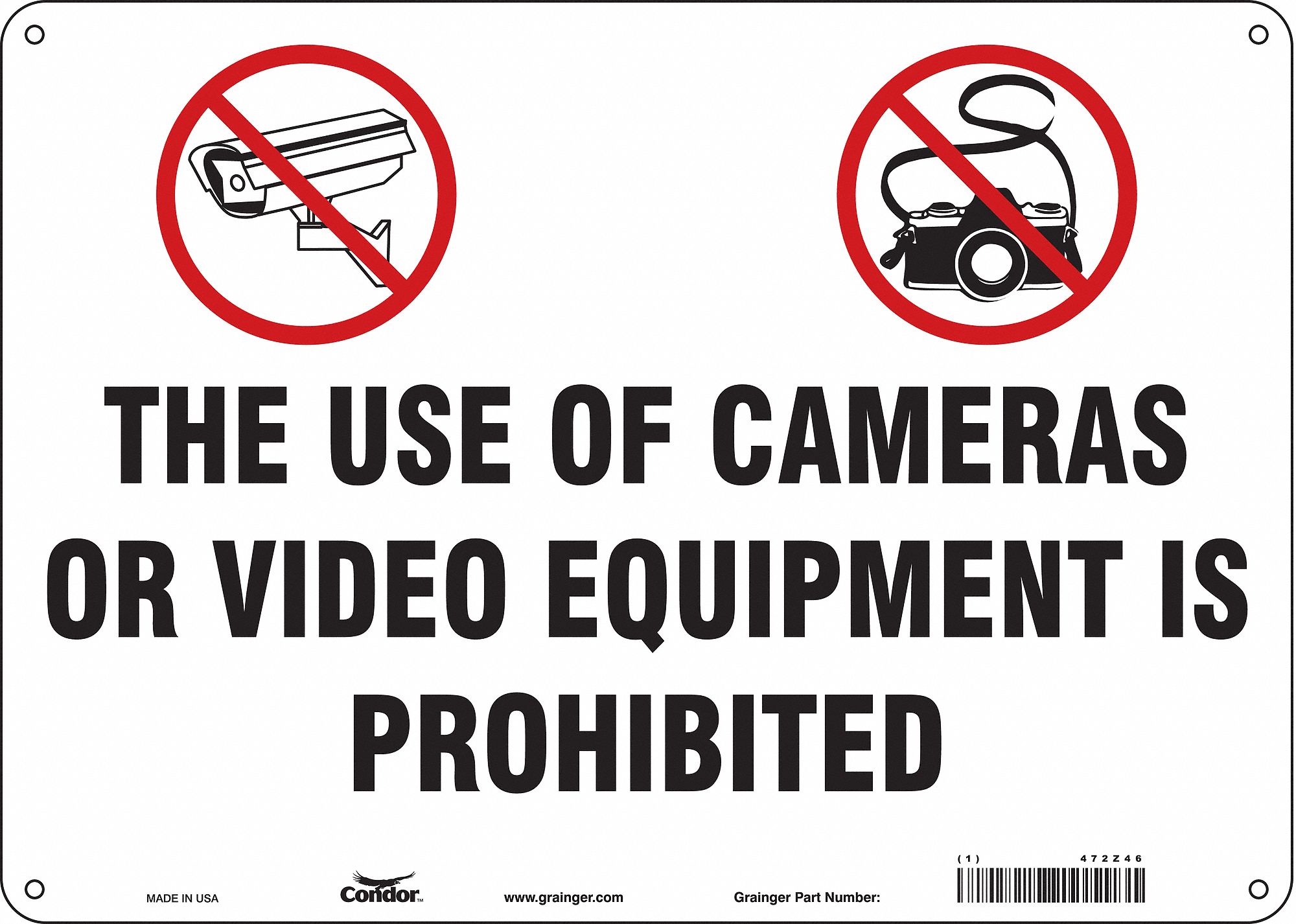 Safety Sign: Polyethylene, Mounting Holes Sign Mounting, 10 in x 14 in Nominal Sign Size