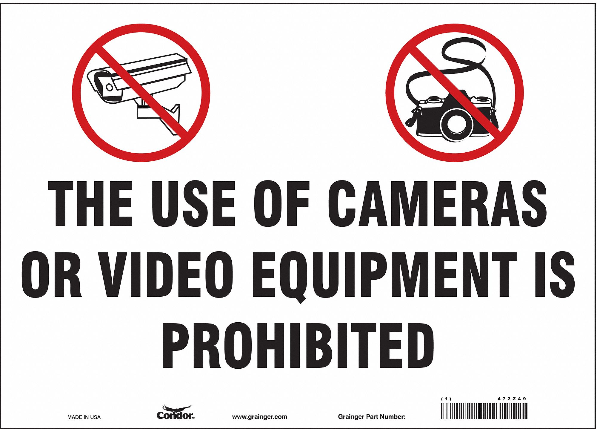 Safety Sign: Vinyl, Adhesive Sign Mounting, 10 in x 14 in Nominal Sign Size, Not Retroreflective