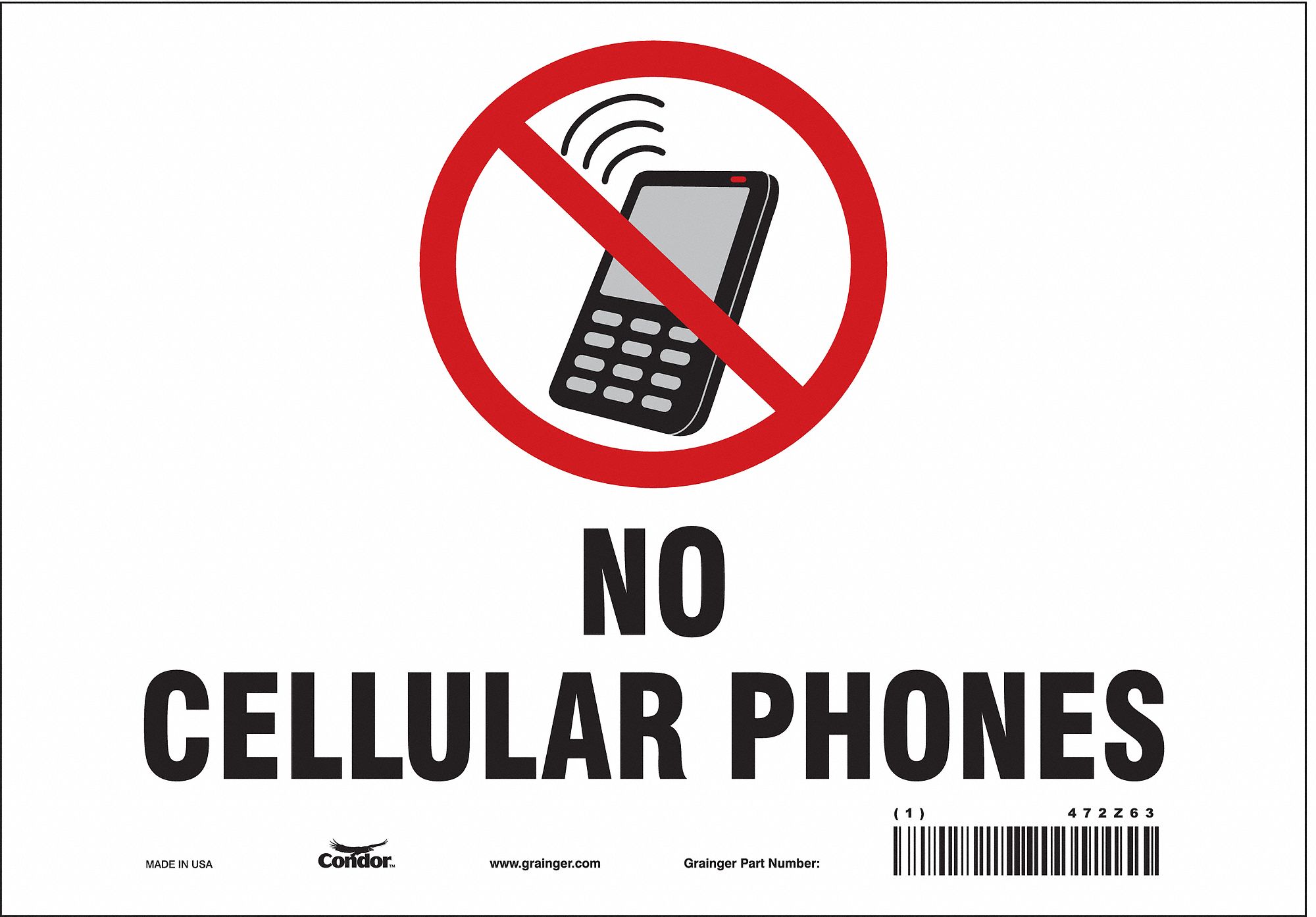 Safety Sign: Vinyl, Adhesive Sign Mounting, 7 in x 10 in Nominal Sign Size, Not Retroreflective