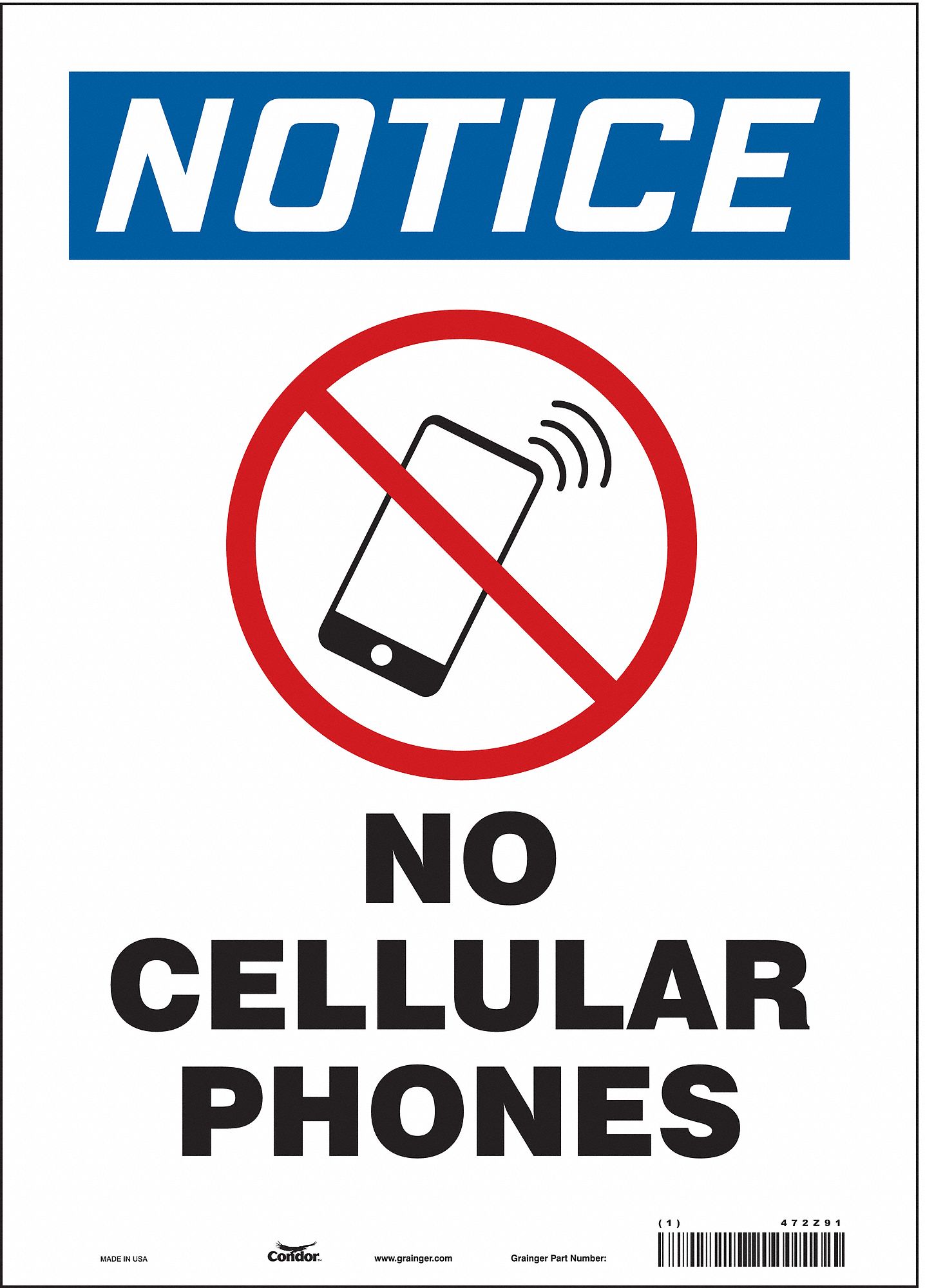 Safety Sign: Vinyl, Adhesive Sign Mounting, 14 in x 10 in Nominal Sign Size, Not Retroreflective