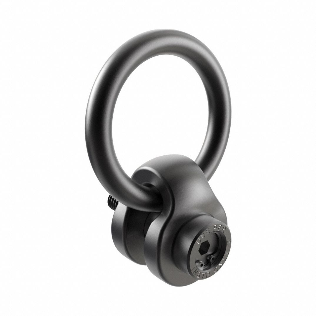 JERGENS Hoist Ring: Swivel, Nickel-Plated Steel, 1"-8, Max. 7,100 lb, Side-Pulling, 180° Pivot Angle (MPN 47316-E). Key specifications — Brand: JERGENS; Thread Size: 1"-8; Operation: Side-Pulling.