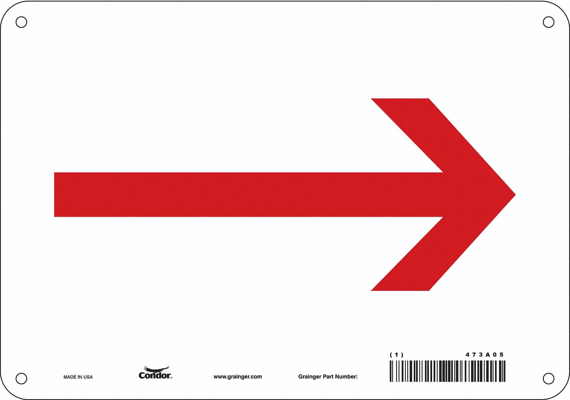 Safety Sign: Polyethylene, Mounting Holes Sign Mounting, 7 in x 10 in Nominal Sign Size