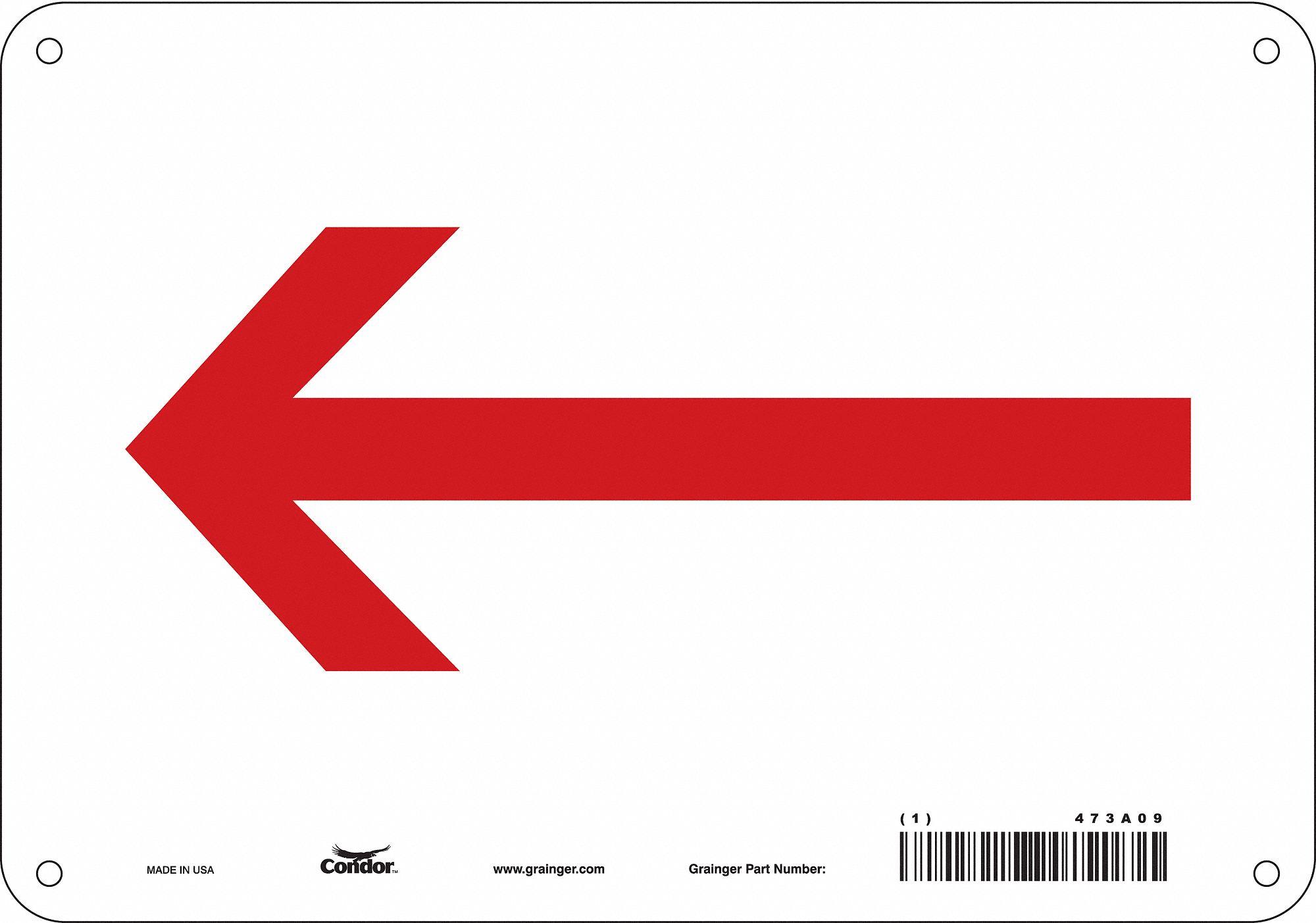 Safety Sign: Aluminum, Mounting Holes Sign Mounting, 7 in x 10 in Nominal Sign Size, 0.032 in Thick