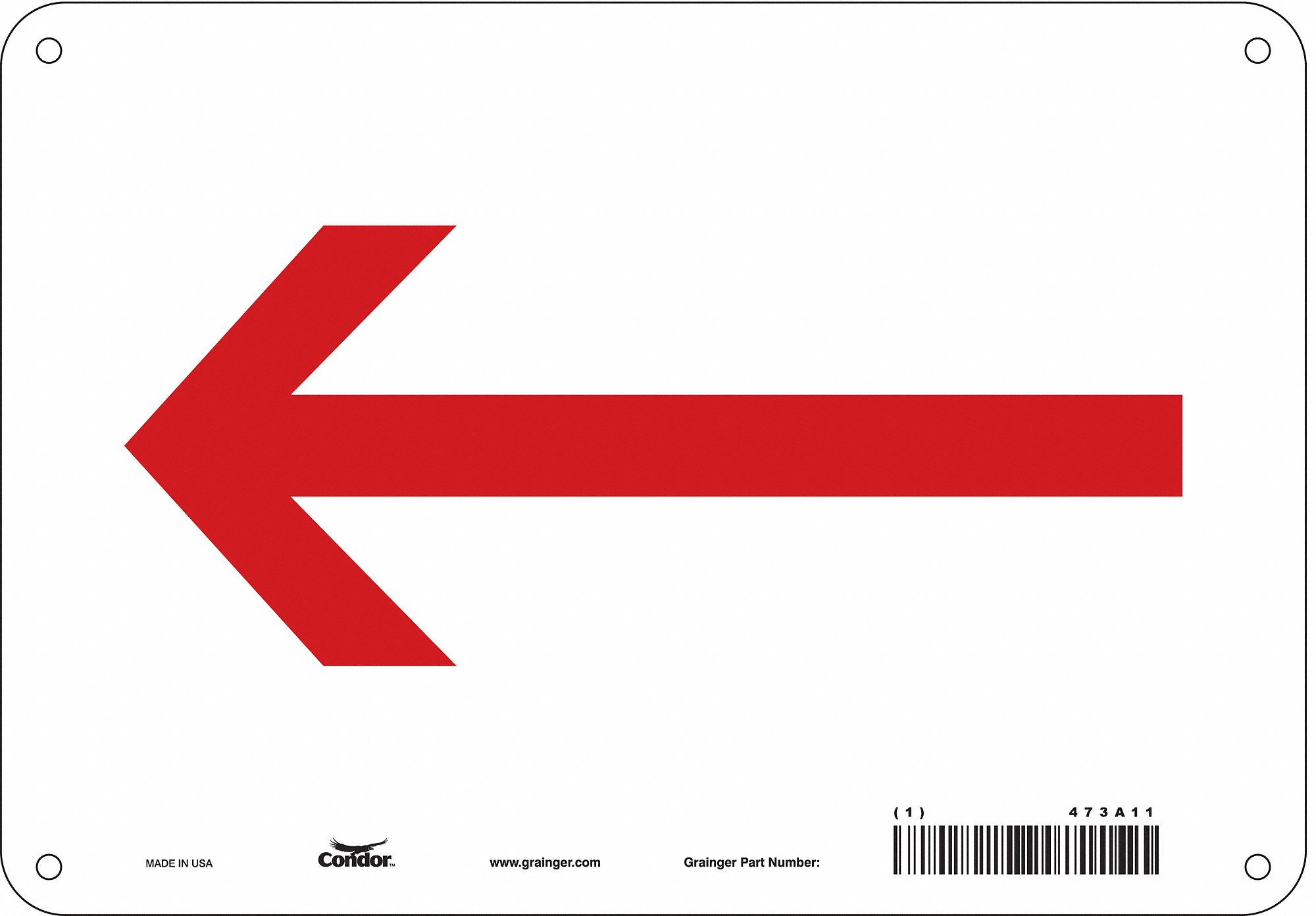Safety Sign: Polyethylene, Mounting Holes Sign Mounting, 7 in x 10 in Nominal Sign Size