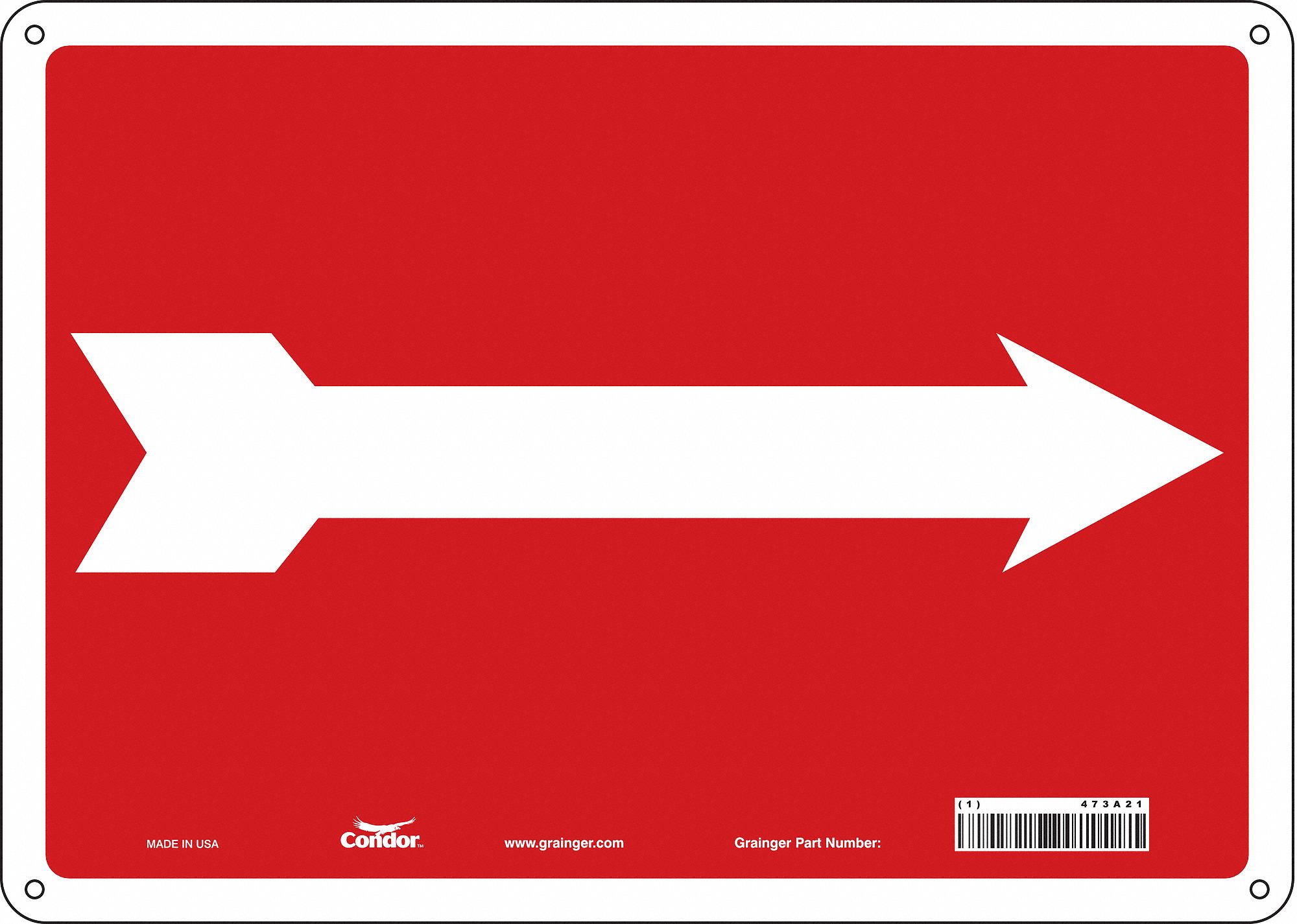 Safety Sign: Aluminum, Mounting Holes Sign Mounting, 10 in x 14 in Nominal Sign Size, 0.032 in Thick