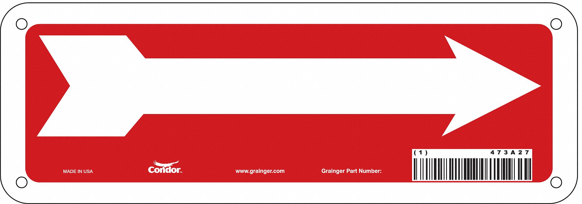 Safety Sign, 3 1/2 in x 10 in, Aluminum
