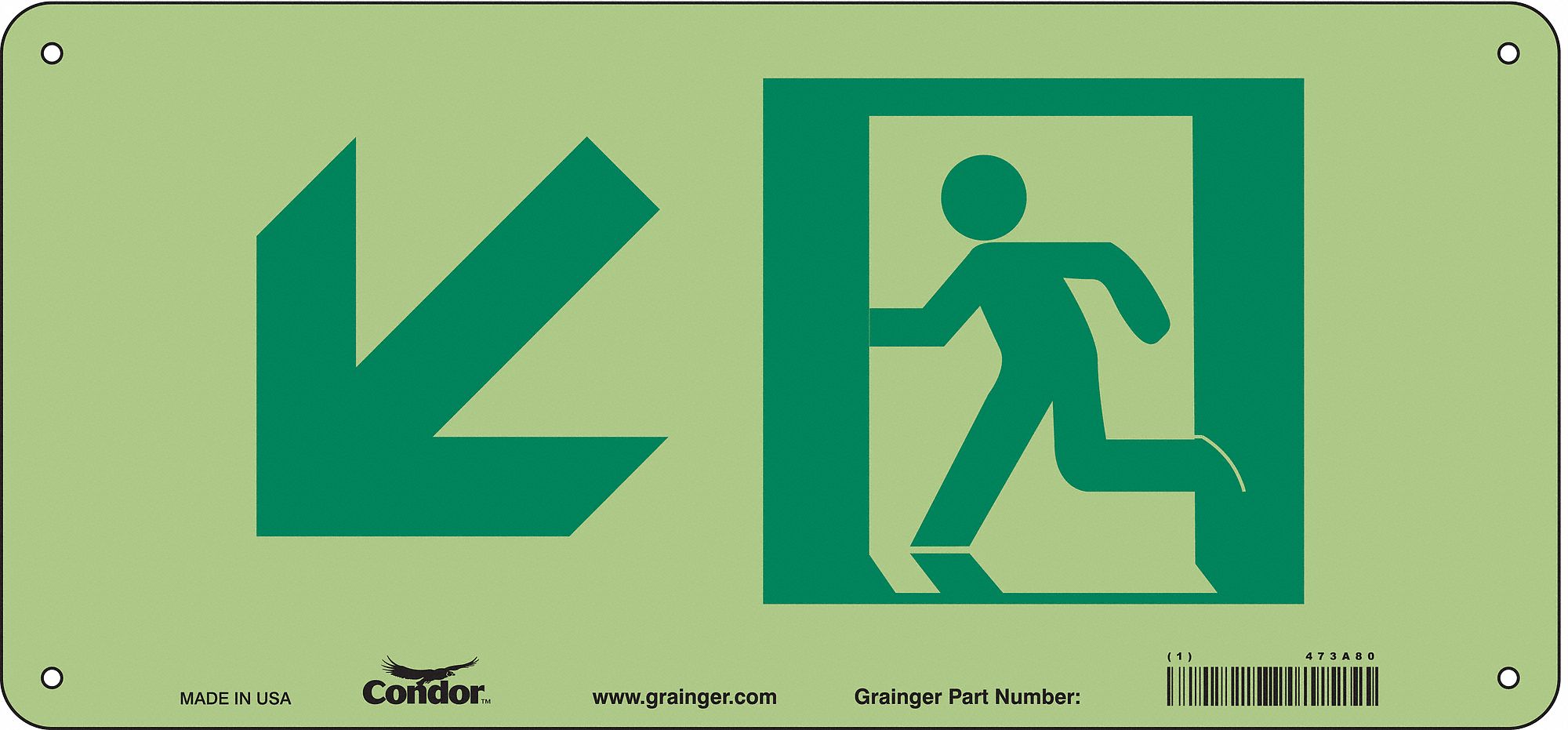 Safety Sign, 7 in x 15 in, Aluminum