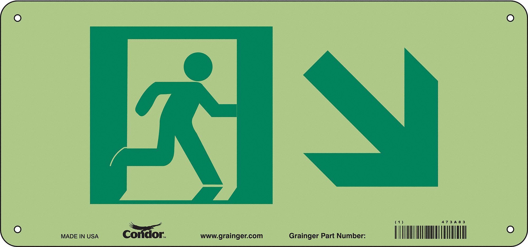 Safety Sign, 5 in x 14 in, Aluminum