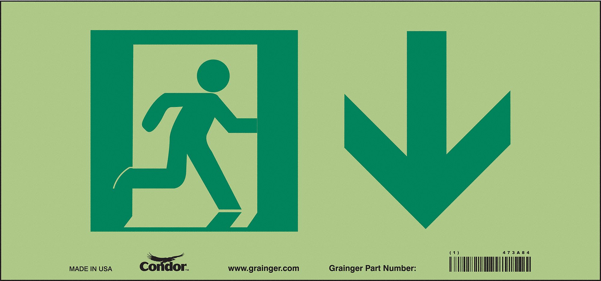 Safety Sign, 7 in x 15 in, Glow Vinyl