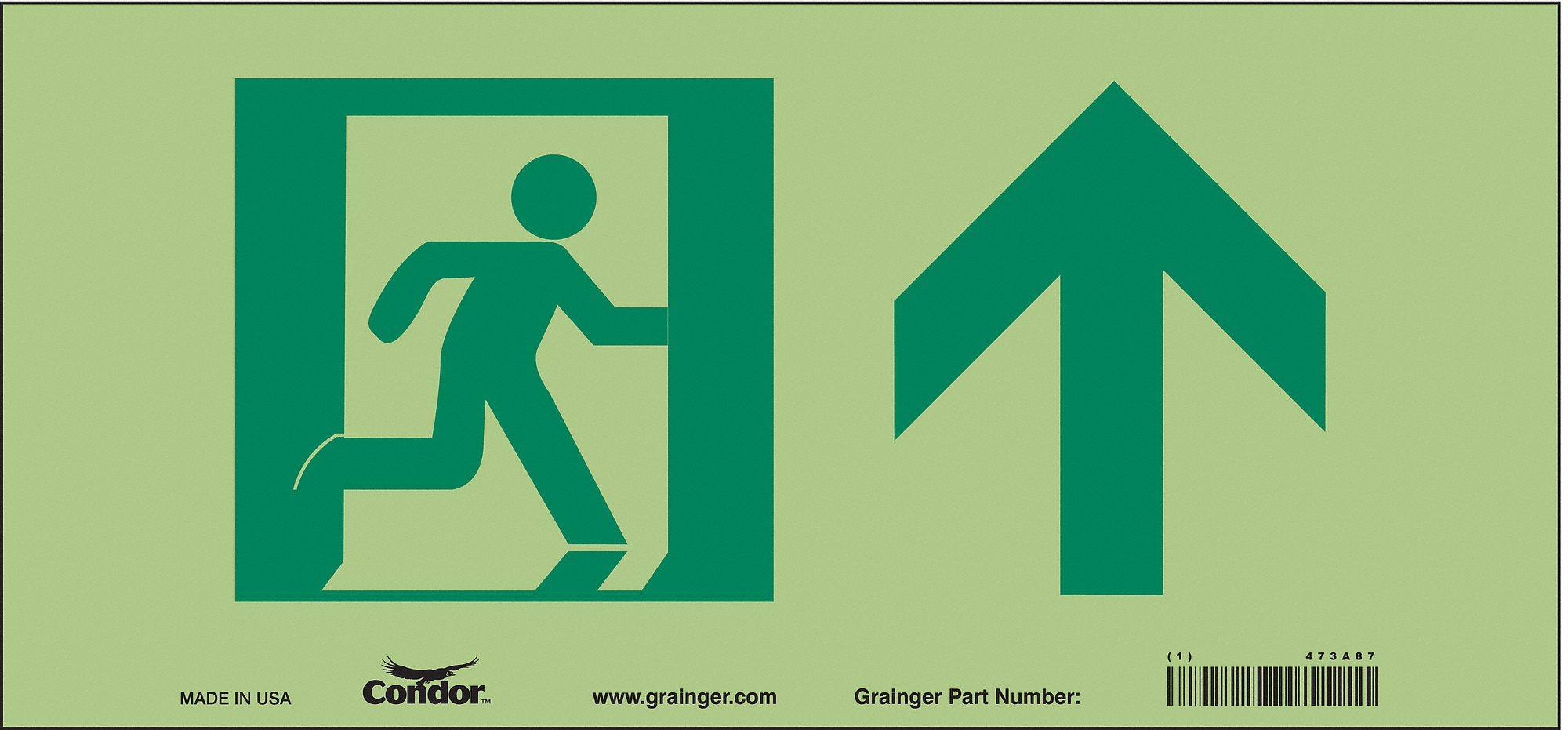 Safety Sign, 7 in x 15 in, Glow Vinyl