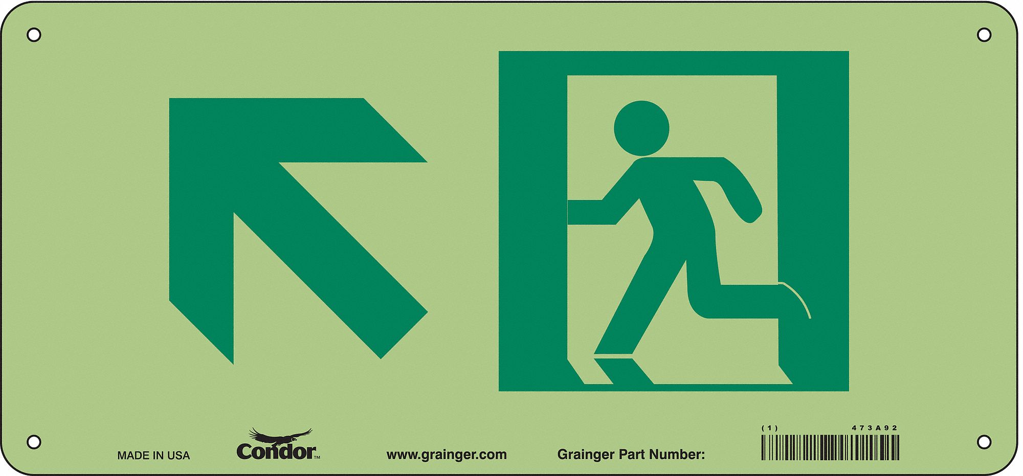 Safety Sign, 7 in x 15 in, Aluminum