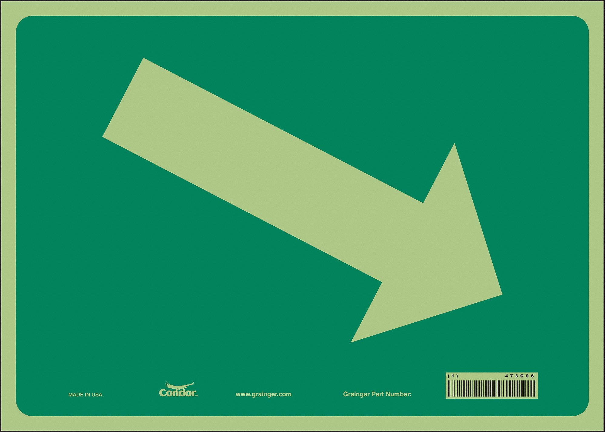 Safety Sign, 10 in x 14 in, Glow Vinyl