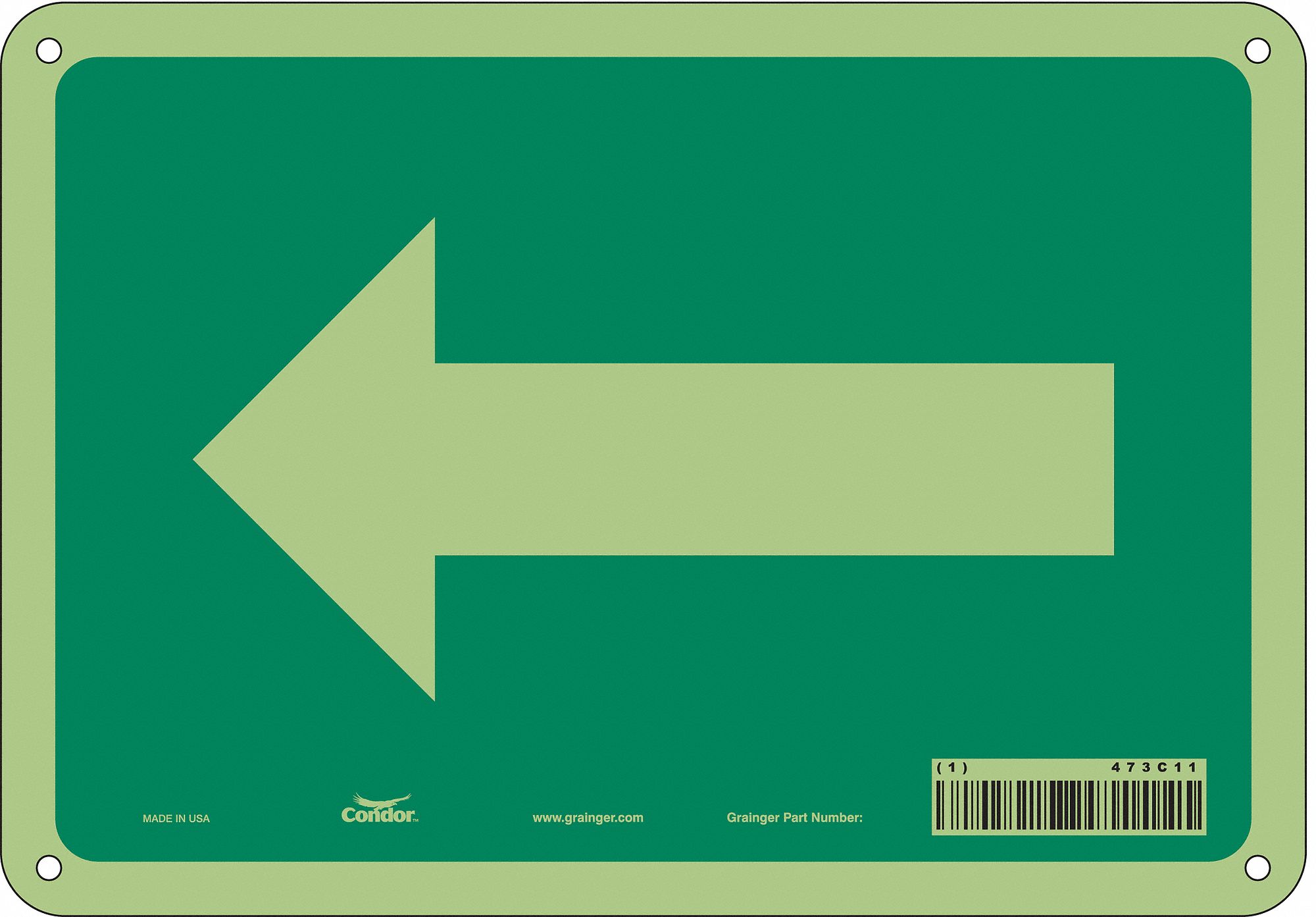 Safety Sign: Polyethylene, Mounting Holes Sign Mounting, 7 in x 10 in Nominal Sign Size