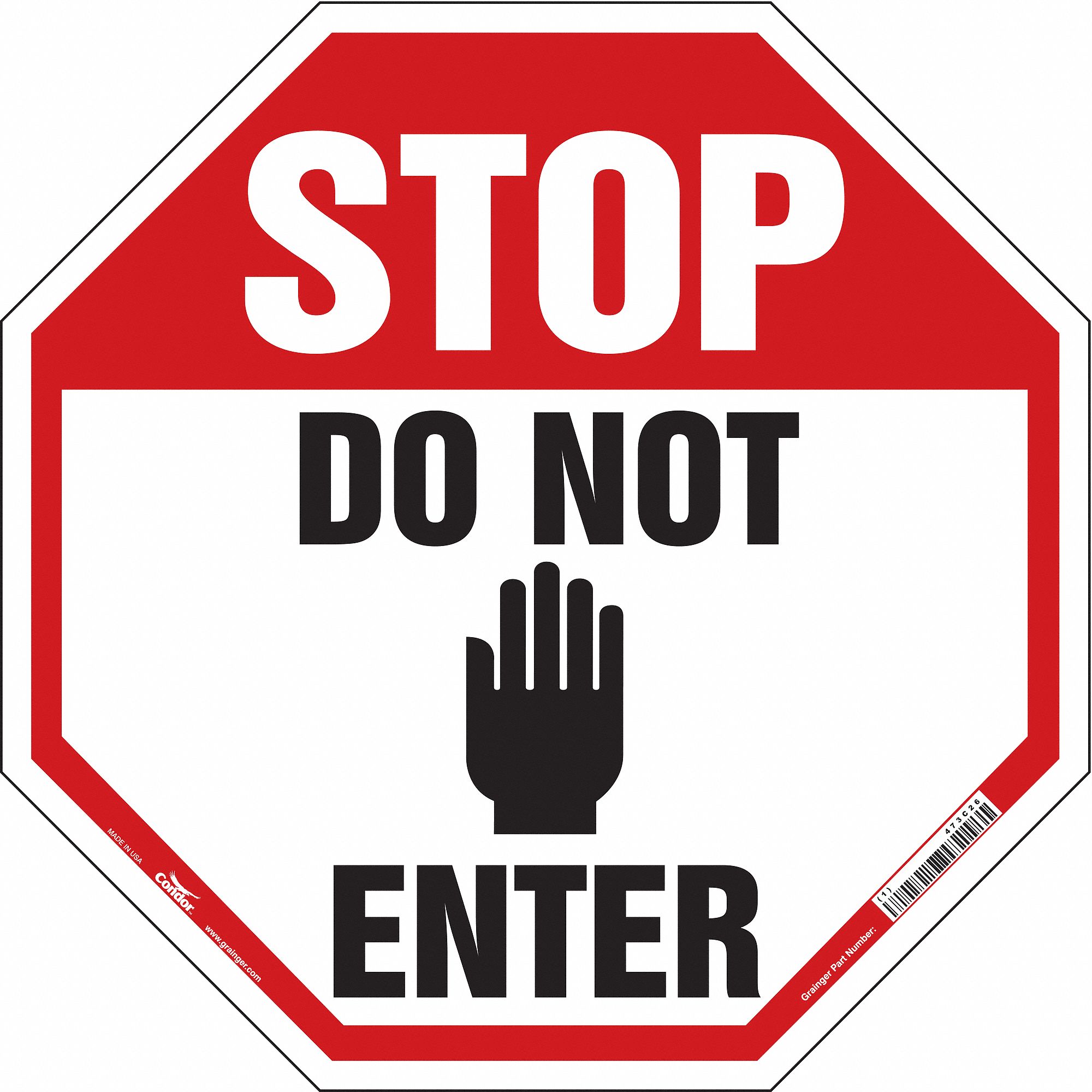 CONDOR Safety Sign, Sign Format Other Format, Do Not Enter, Sign Header