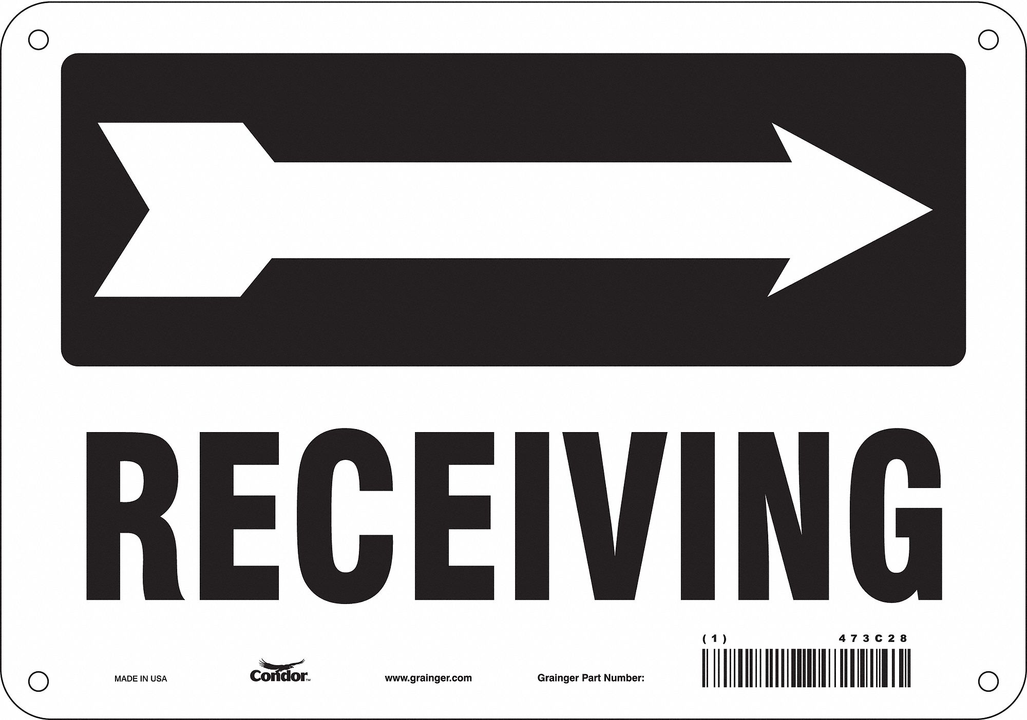 Safety Sign: Aluminum, Mounting Holes Sign Mounting, 7 in x 10 in Nominal Sign Size, 0.032 in Thick