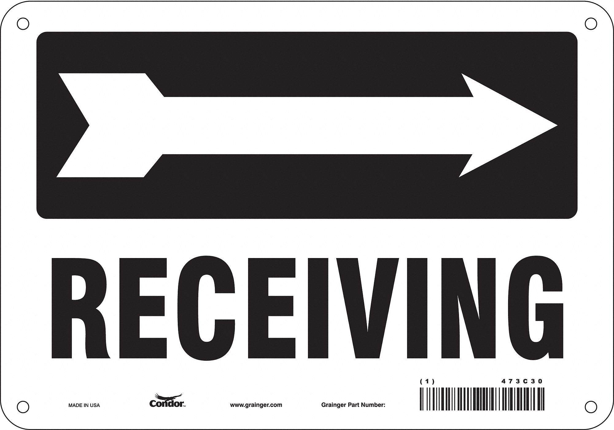 Safety Sign: Polyethylene, Mounting Holes Sign Mounting, 7 in x 10 in Nominal Sign Size