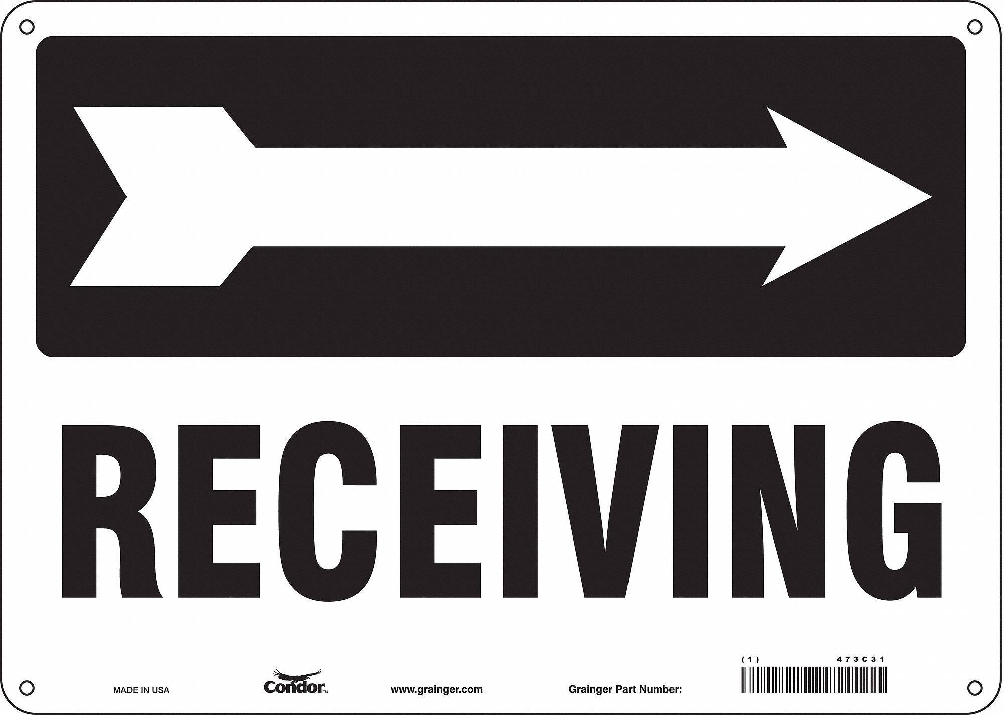 Safety Sign: Polyethylene, Mounting Holes Sign Mounting, 10 in x 14 in Nominal Sign Size