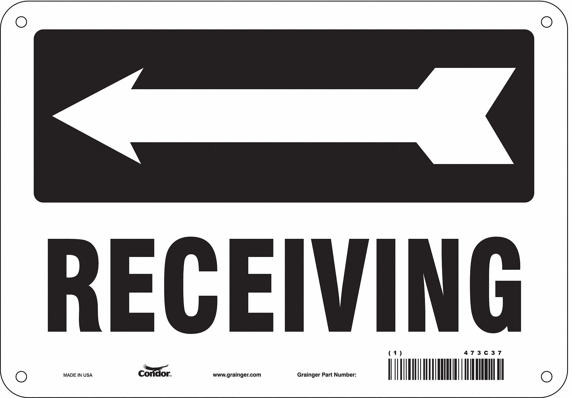 Safety Sign: Aluminum, Mounting Holes Sign Mounting, 7 in x 10 in Nominal Sign Size, 0.032 in Thick
