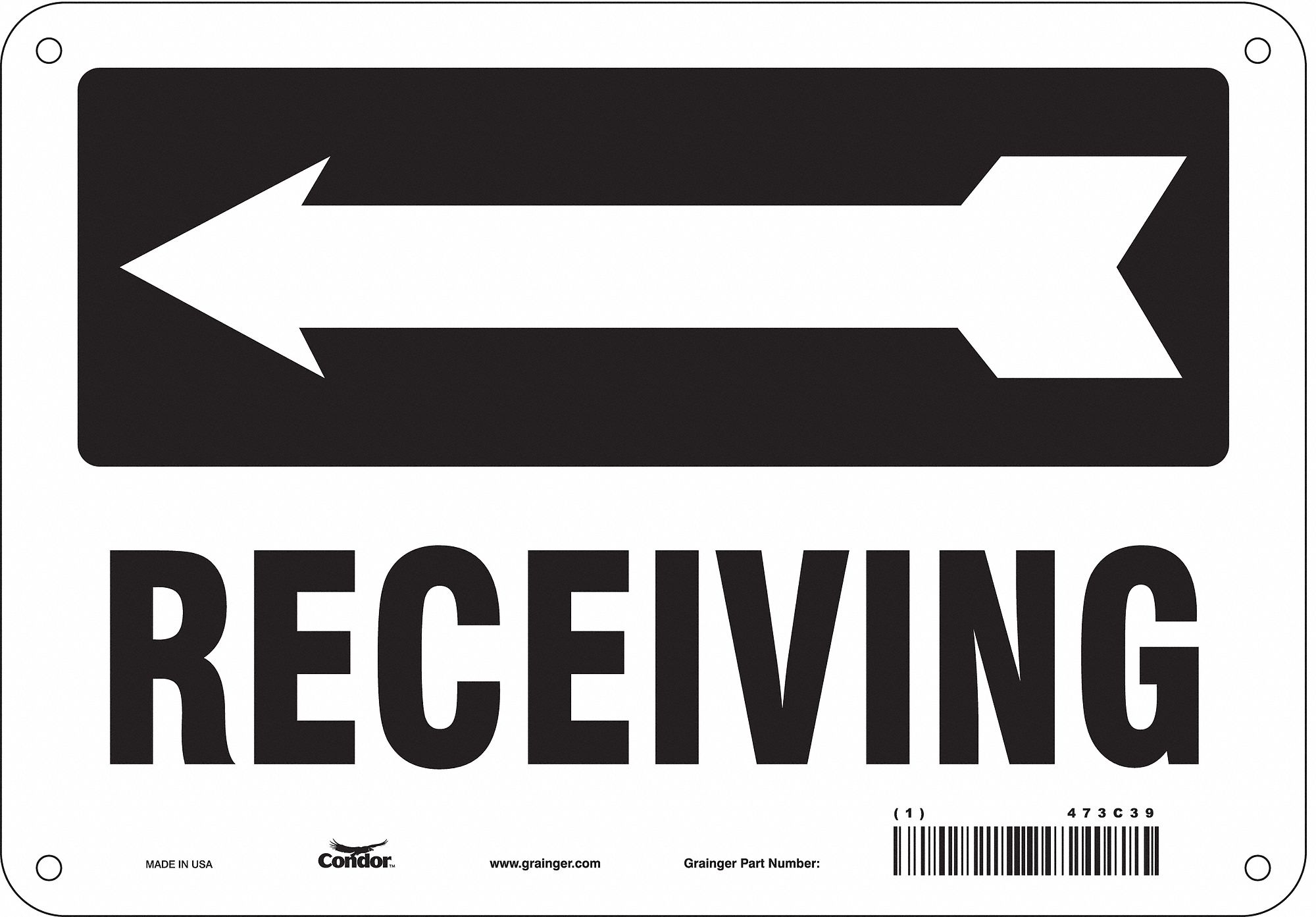 Safety Sign: Polyethylene, Mounting Holes Sign Mounting, 7 in x 10 in Nominal Sign Size