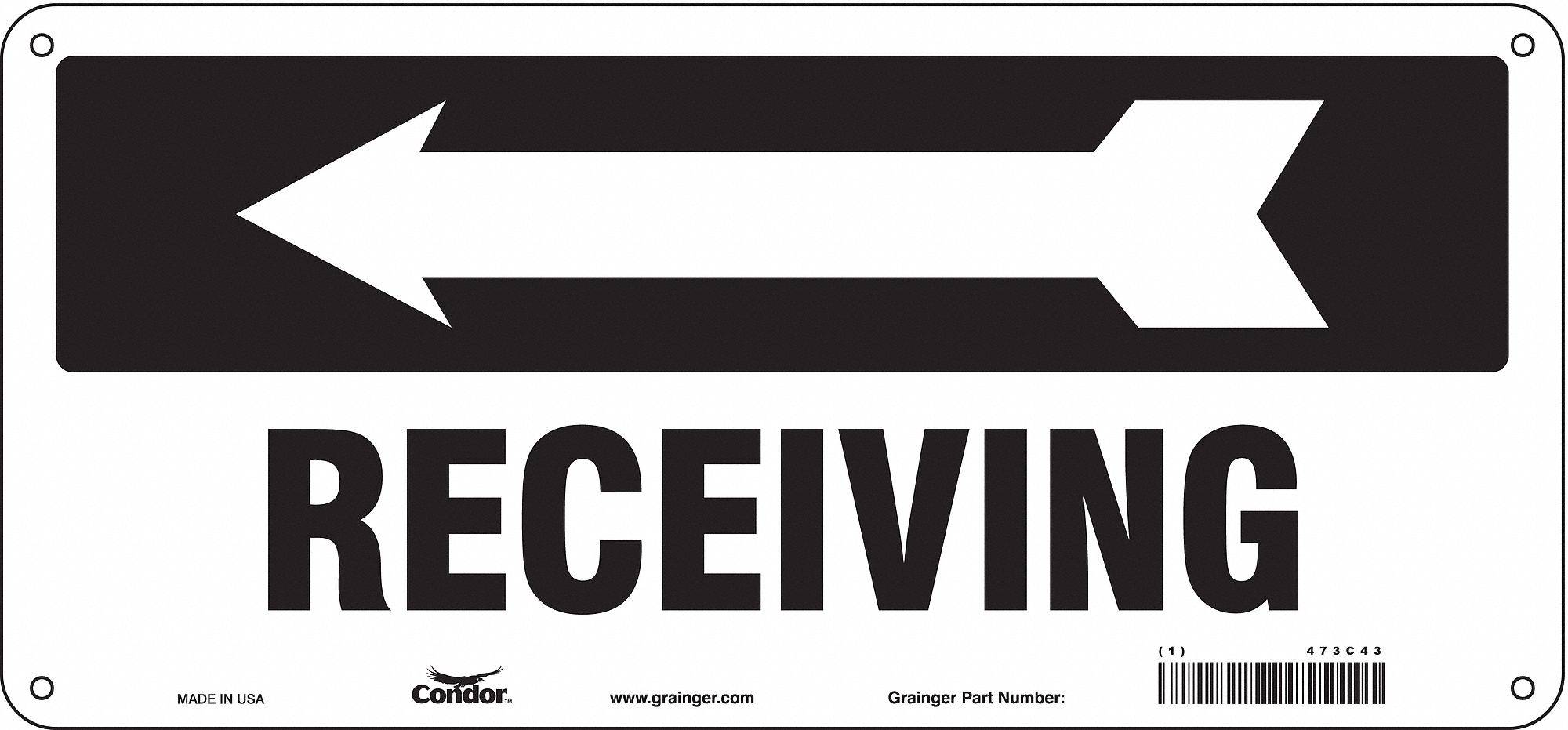 Safety Sign, 6.5in x 14in, Aluminum