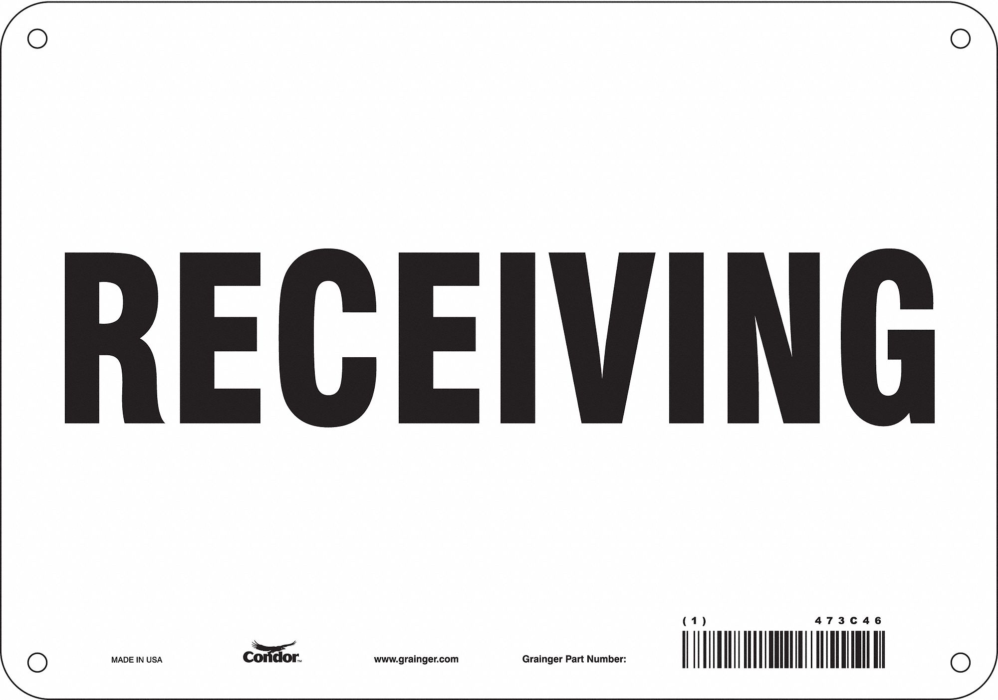 PANNEAU SECURITE,7PO X 10PO,ALUMINIUM