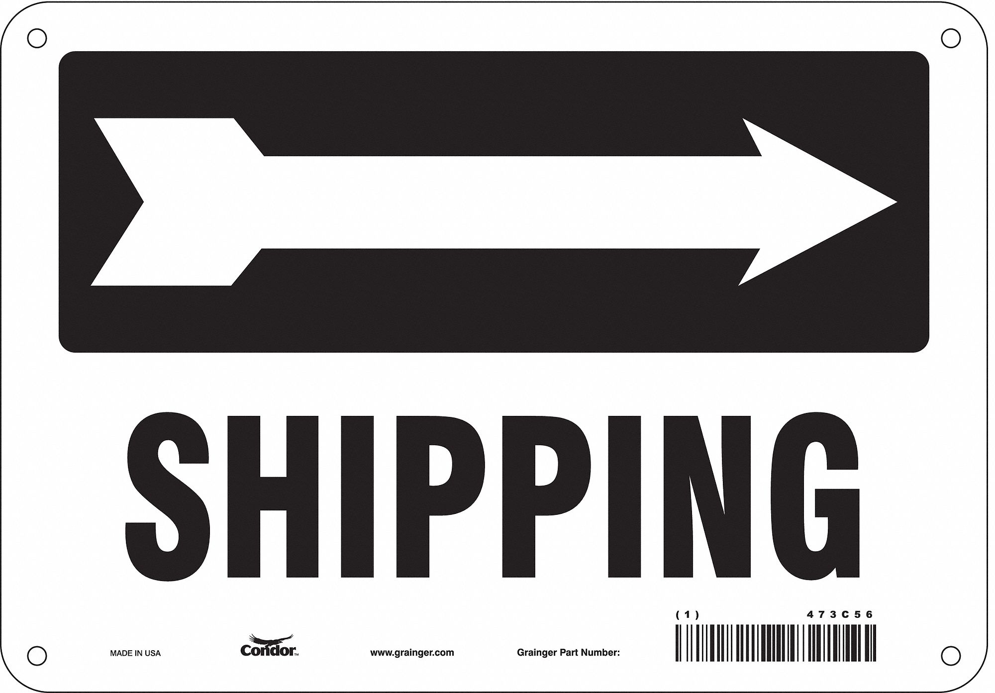 Safety Sign: Aluminum, Mounting Holes Sign Mounting, 7 in x 10 in Nominal Sign Size, 0.032 in Thick