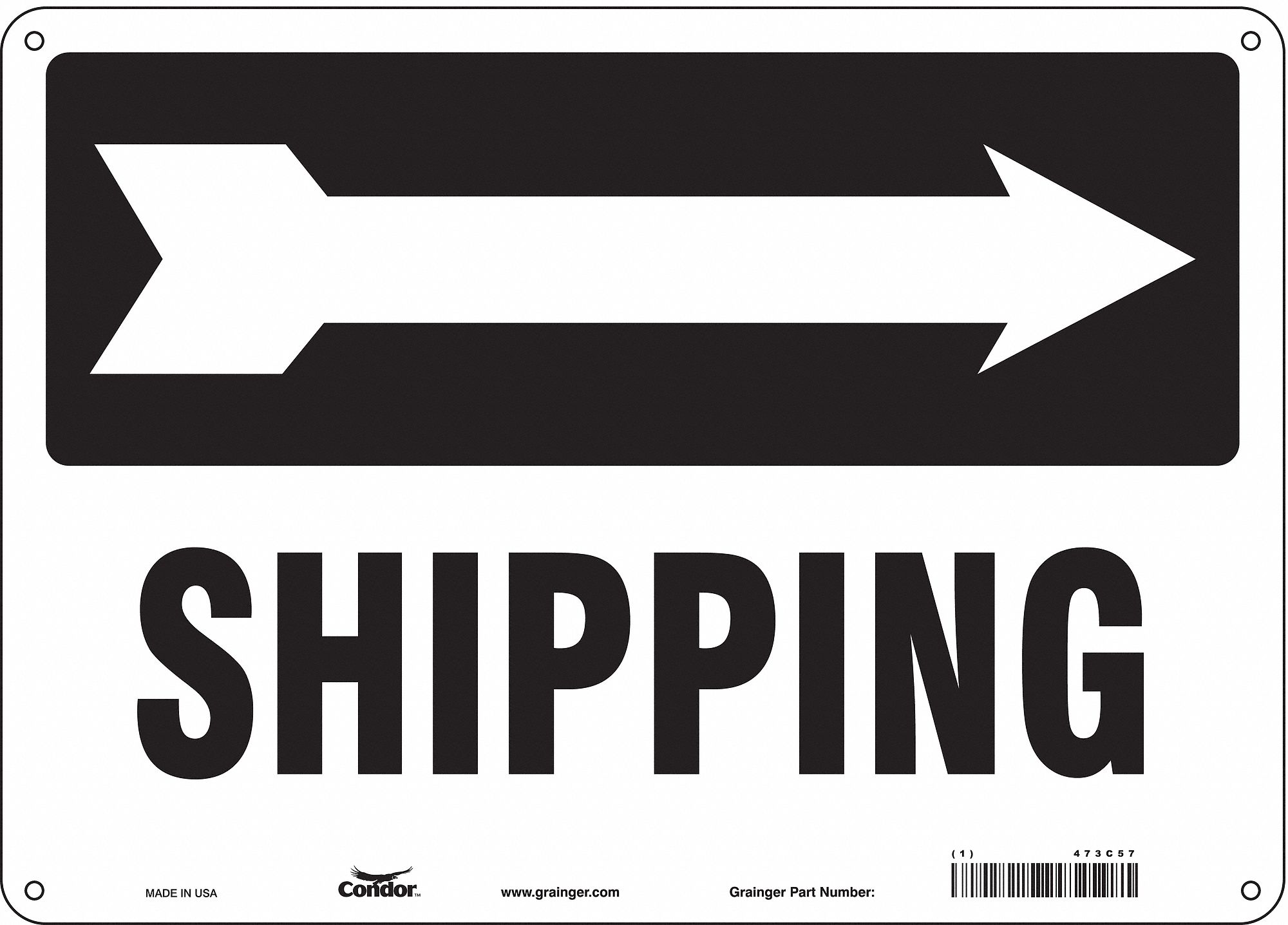 Safety Sign: Aluminum, Mounting Holes Sign Mounting, 10 in x 14 in Nominal Sign Size, 0.032 in Thick