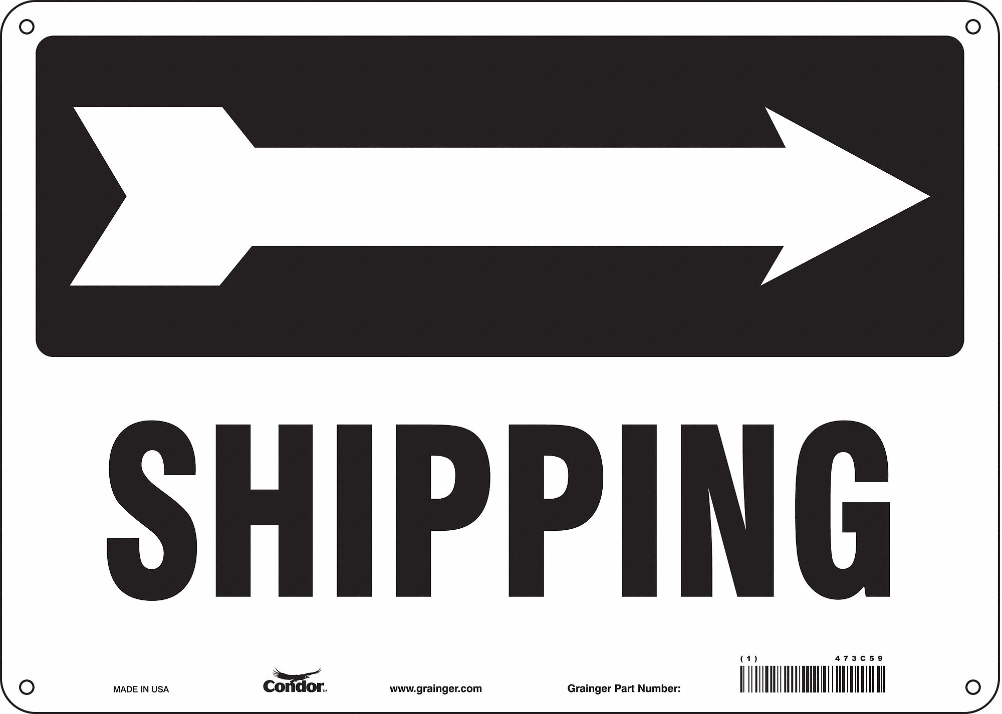 Safety Sign: Polyethylene, Mounting Holes Sign Mounting, 10 in x 14 in Nominal Sign Size