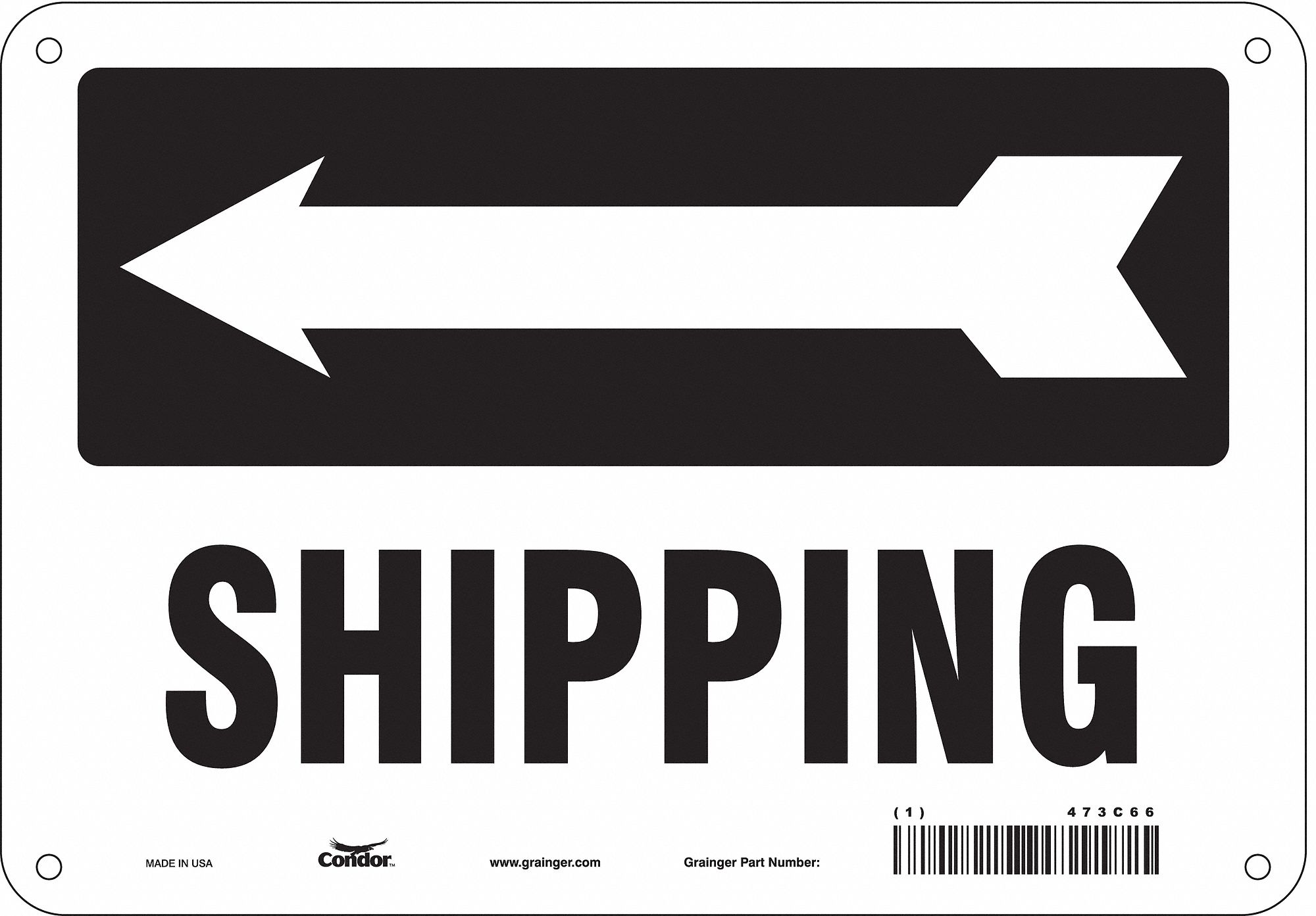 Safety Sign: Aluminum, Mounting Holes Sign Mounting, 7 in x 10 in Nominal Sign Size, 0.032 in Thick