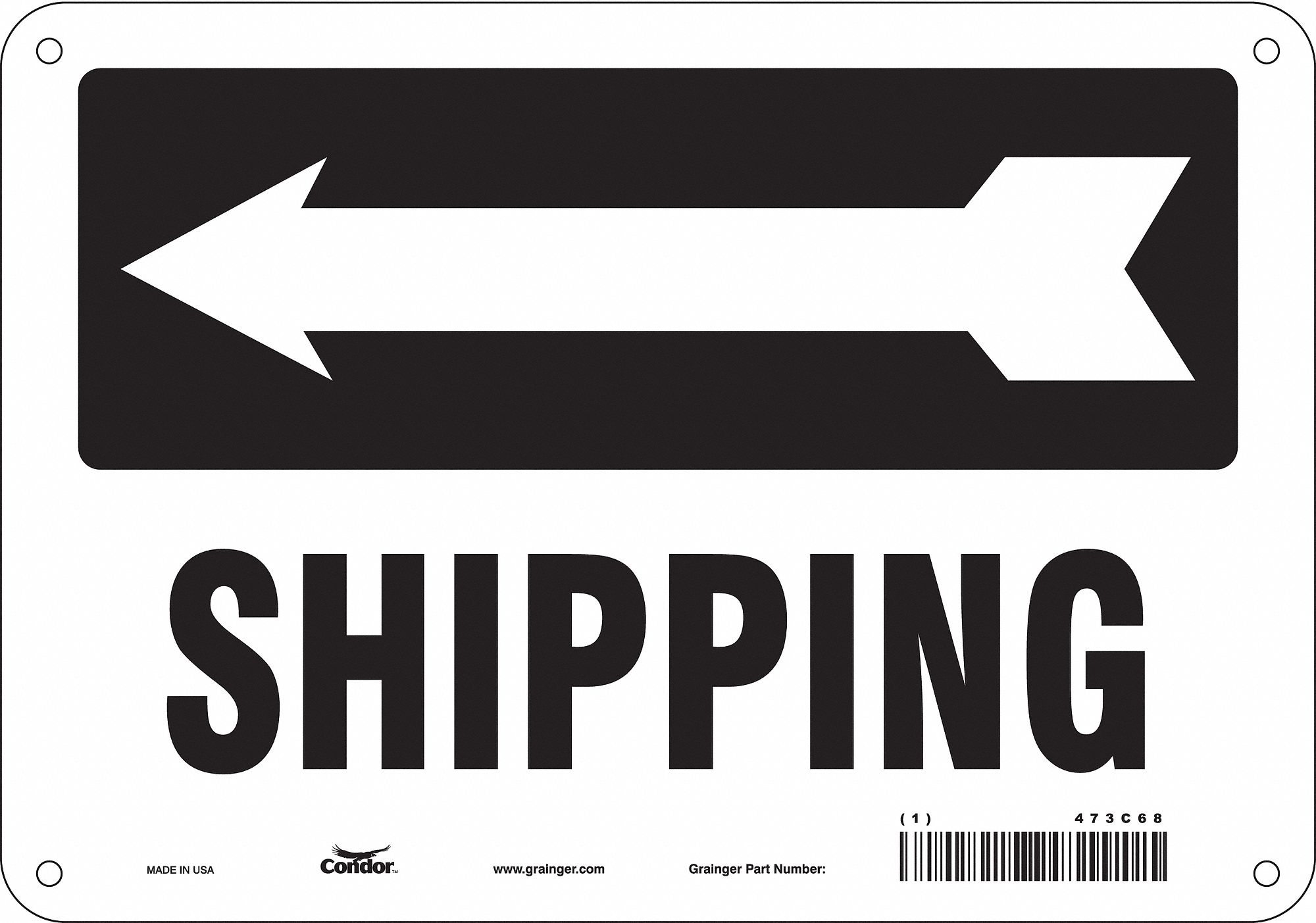 Safety Sign: Polyethylene, Mounting Holes Sign Mounting, 7 in x 10 in Nominal Sign Size
