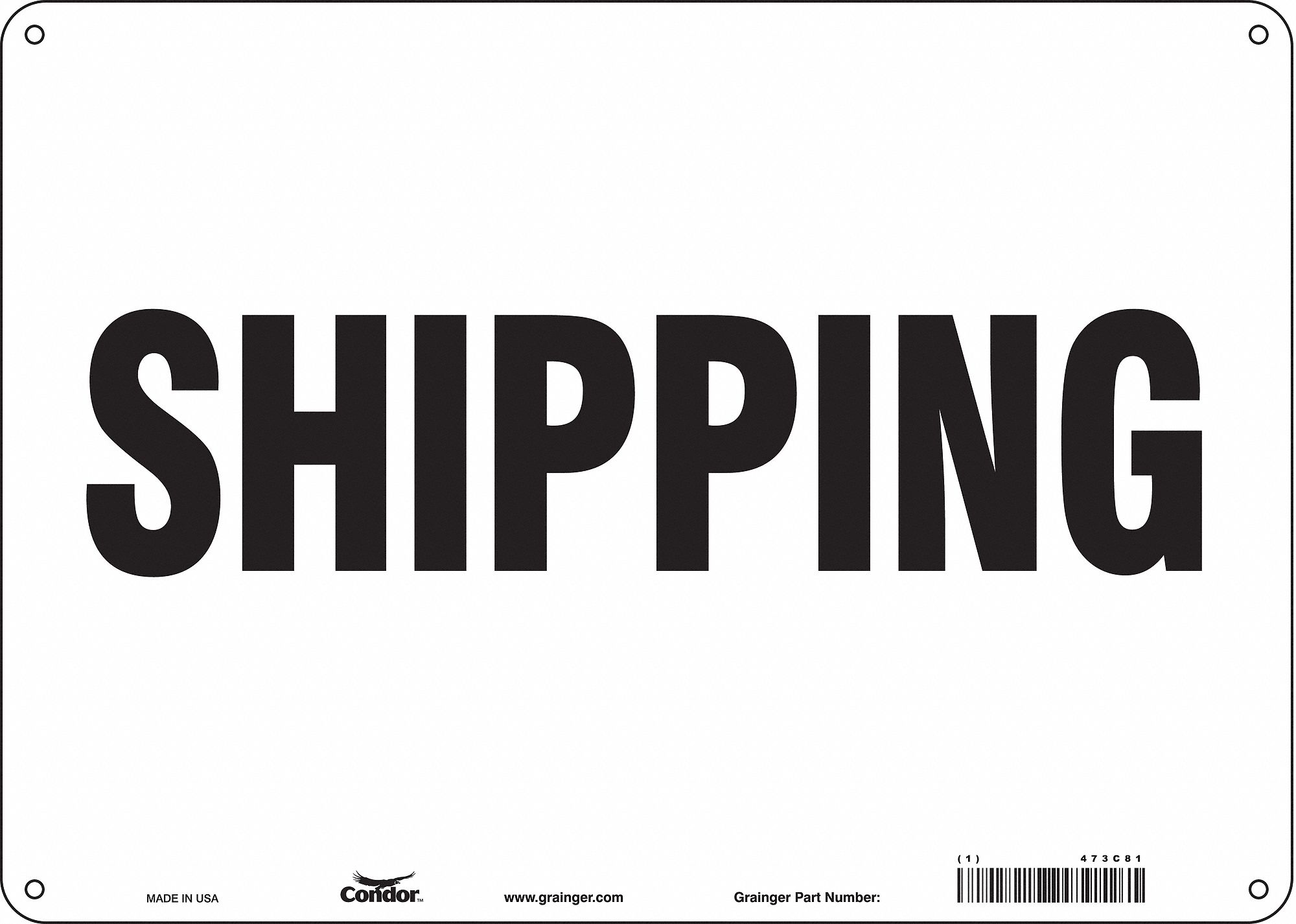 Safety Sign: Polyethylene, Mounting Holes Sign Mounting, 10 in x 14 in Nominal Sign Size