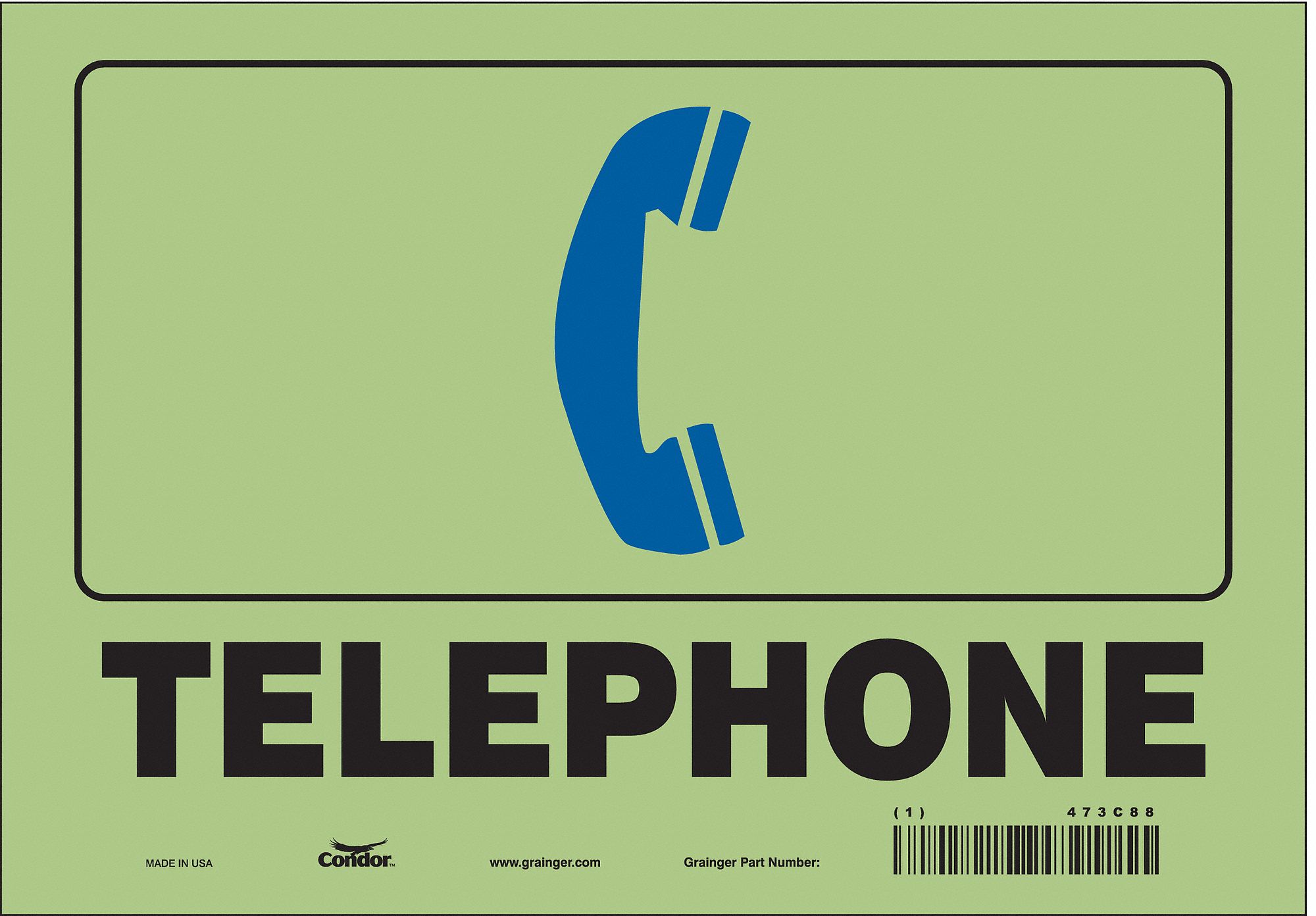 Safety Sign: Glow Vinyl, Adhesive Sign Mounting, 7 in x 10 in Nominal Sign Size, Not Retroreflective