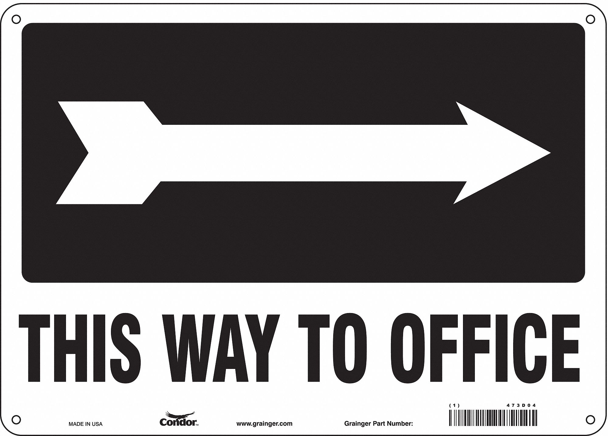 Safety Sign: Polyethylene, Mounting Holes Sign Mounting, 10 in x 14 in Nominal Sign Size, No Header